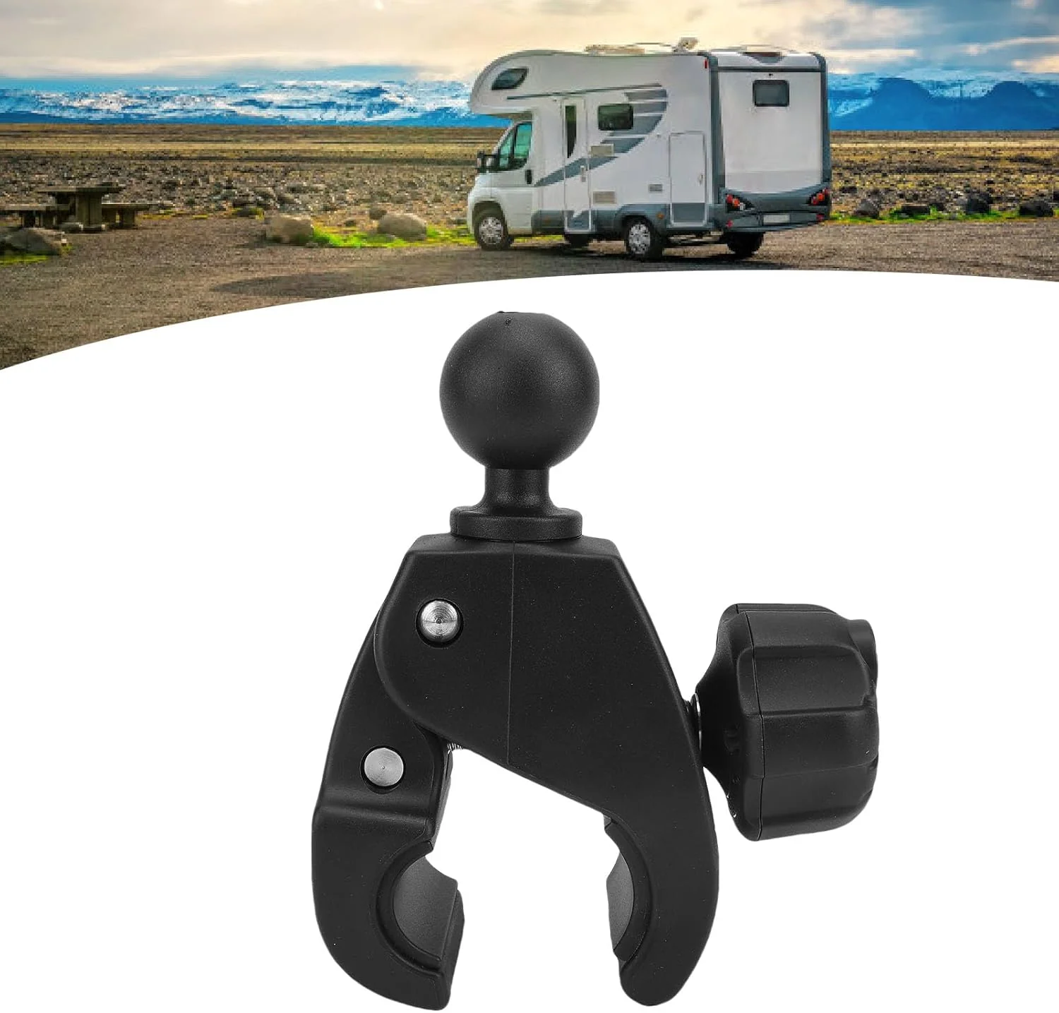 پایه گیره بزرگ با اتصال توپی، نگهدارنده سیستم ناوبری خودرو با دستگیره ضد سرقت و پد لاستیکی ضد لغزش برای تبلت ناوبری رانندگی خودکار پایه گیره بزرگ با اتصال توپی، نگهدارنده سیستم ناوبری خودرو با دستگیره ضد سرقت و پد لاستیکی ضد لغزش برای تبلت ناوبری رانندگی خودکار