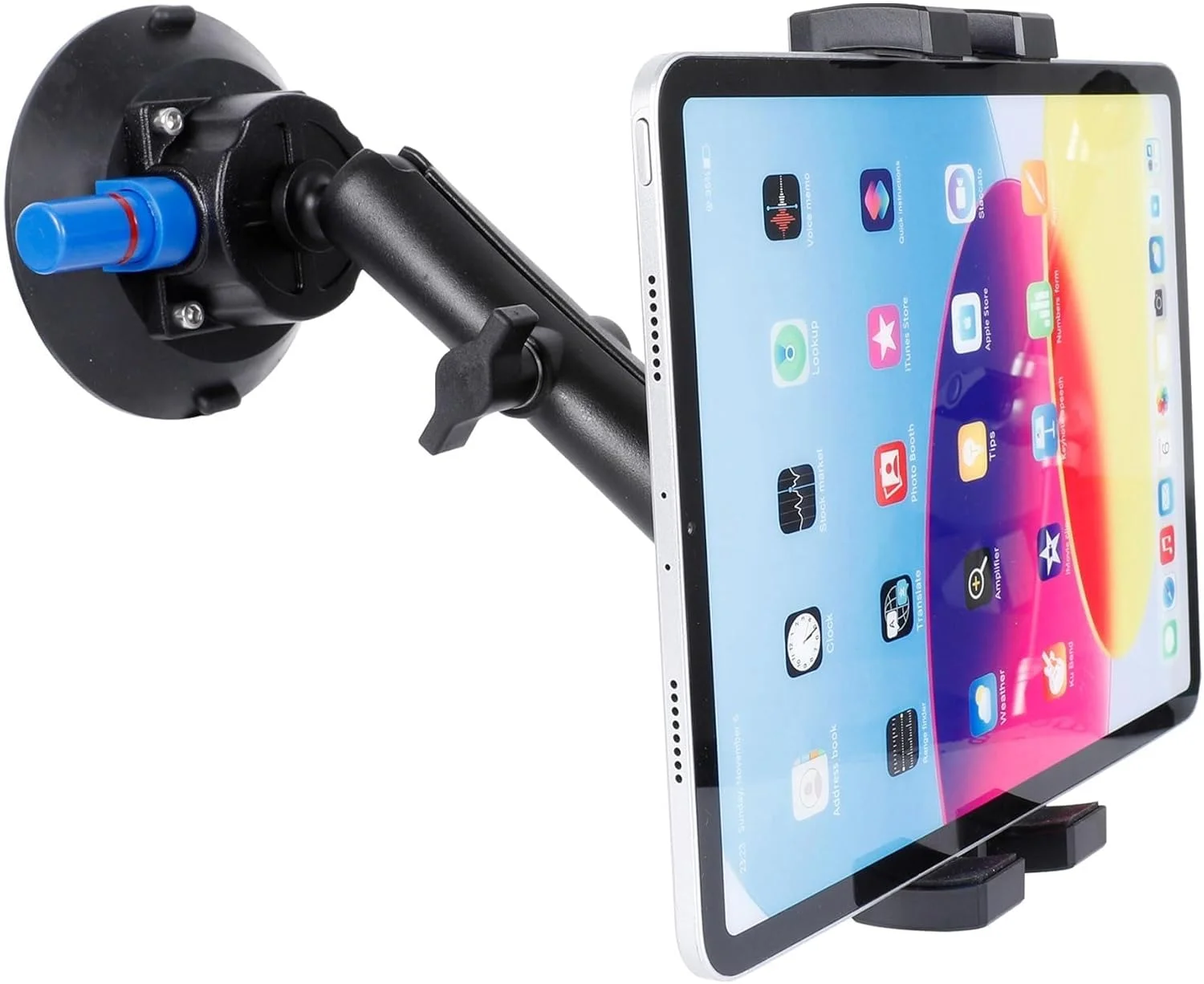 پایه مکشی خودرو Xik برای آیپد، پایه مکش خلاء پمپ هوا، پایه تبلت با چرخش 360 درجه برای شیشه جلو/پنجره/آینه کامیون، سازگار با آیپد پرو/ایر مینی/تبلت های 4.7 تا 12.9 اینچی