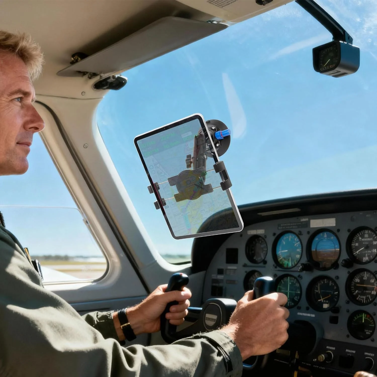 پایه مکشی خودرو Xik برای آیپد، پایه مکش خلاء پمپ هوا، پایه تبلت با چرخش 360 درجه برای شیشه جلو/پنجره/آینه کامیون، سازگار با آیپد پرو/ایر مینی/تبلت های 4.7 تا 12.9 اینچی