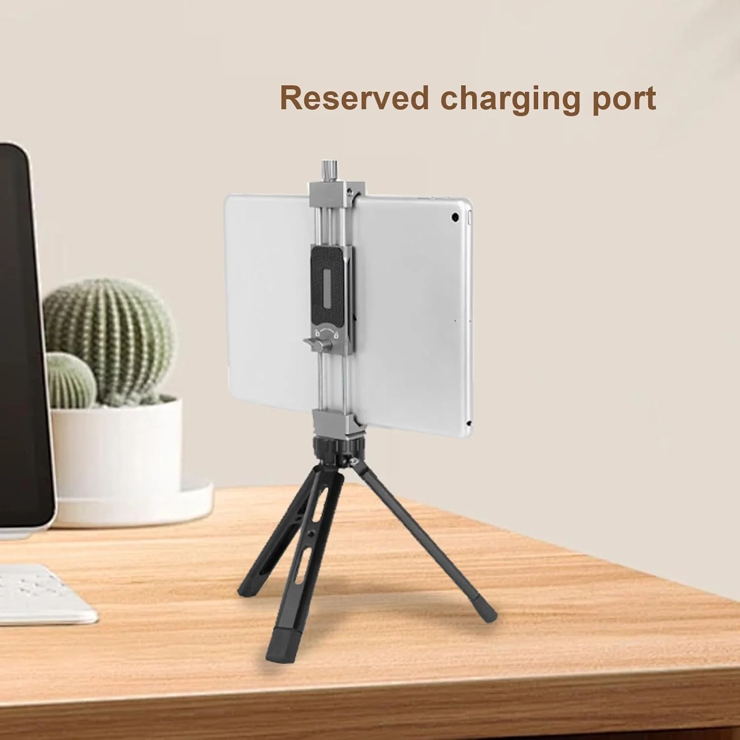 پایه تبلت آلیاژ آلومینیوم، نگهدارنده چند منظوره با سوراخ پیچ 1/4 اینچی، برای VLOG، پخش زنده، کنفرانس ویدئویی