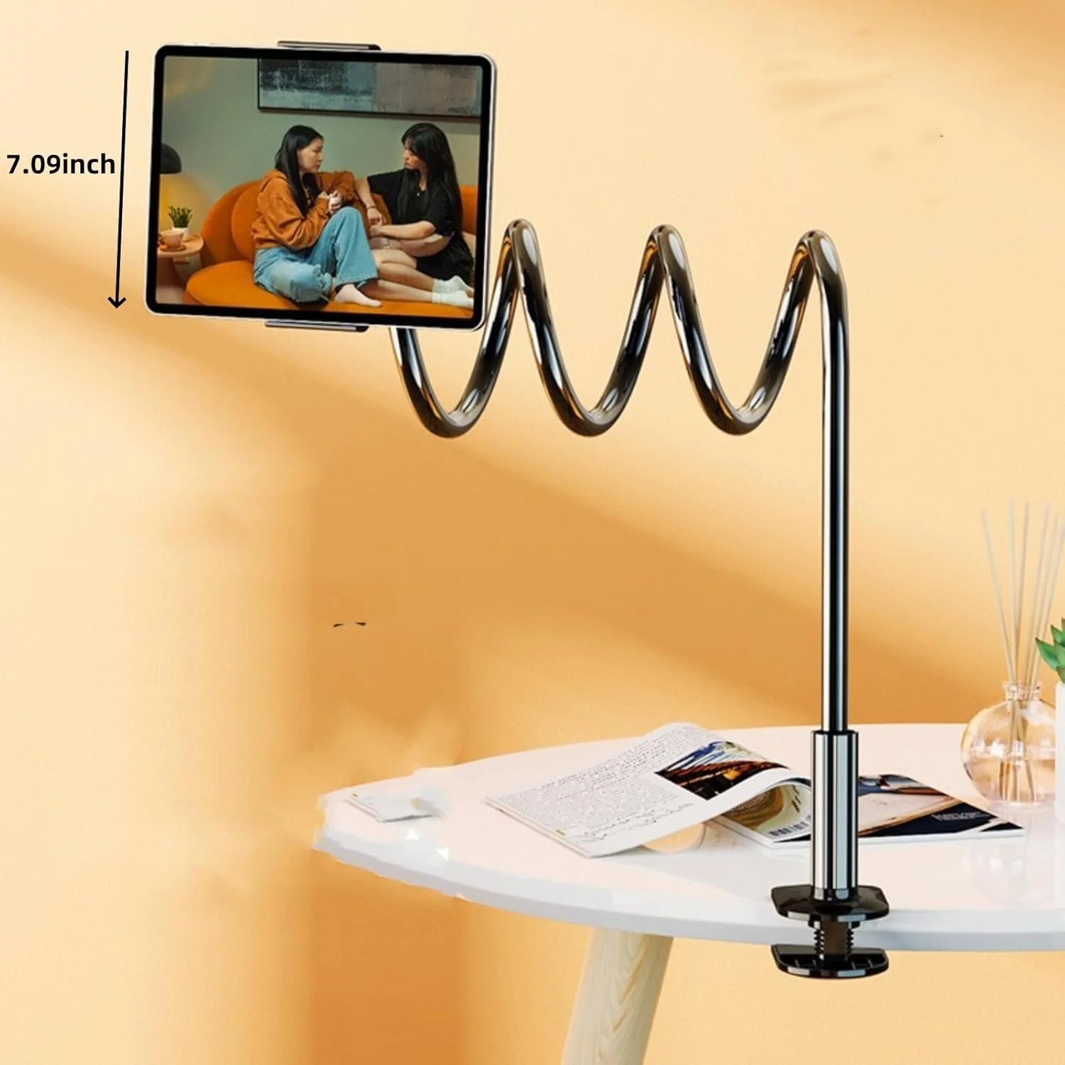 پایه نگهدارنده گوشی برای تخت، بازوی بلند انعطاف پذیر 1.38 متری، گیره نصب گوشی موبایل روی میز، پایه گوشی برای فیلمبرداری، سازگار با اکثر تلفن های همراه و آیپد - پایه گوشی برای تولید محتوا پایه نگهدارنده گوشی برای تخت، بازوی بلند انعطاف پذیر 1.38 متری، گیره نصب گوشی موبایل روی میز، پایه گوشی برای فیلمبرداری، سازگار با اکثر تلفن های همراه و آیپد - پایه گوشی برای تولید محتوا