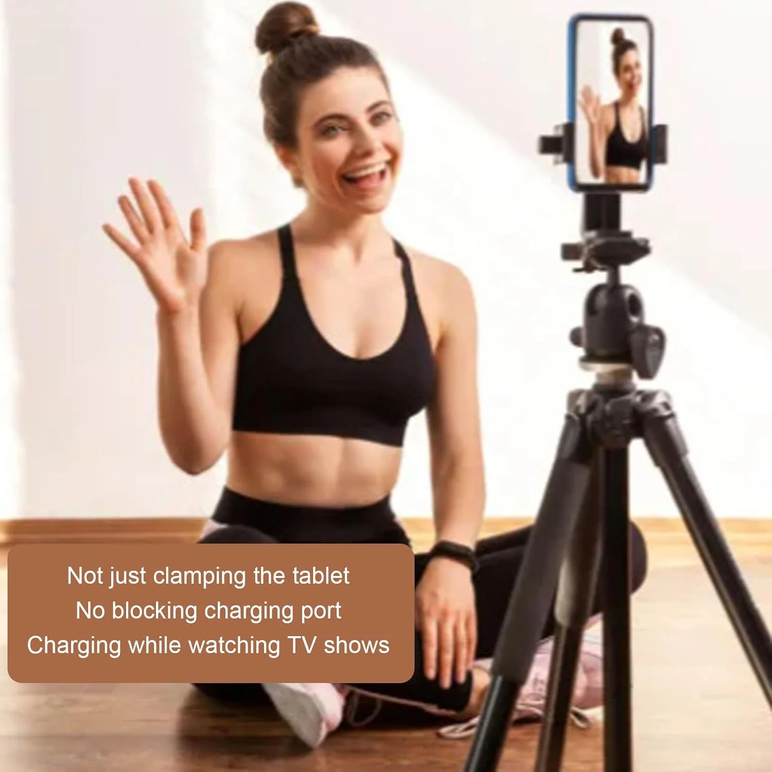 پایه تبلت آلیاژ آلومینیوم، نگهدارنده چند منظوره با سوراخ پیچ 1/4 اینچی، برای VLOG، پخش زنده، کنفرانس ویدئویی