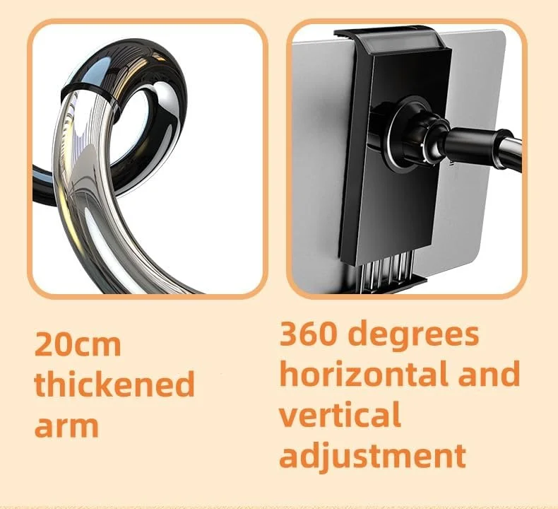 پایه نگهدارنده گوشی برای تخت، بازوی بلند انعطاف پذیر 1.38 متری، گیره نصب گوشی موبایل روی میز، پایه گوشی برای فیلمبرداری، سازگار با اکثر تلفن های همراه و آیپد - پایه گوشی برای تولید محتوا پایه نگهدارنده گوشی برای تخت، بازوی بلند انعطاف پذیر 1.38 متری، گیره نصب گوشی موبایل روی میز، پایه گوشی برای فیلمبرداری، سازگار با اکثر تلفن های همراه و آیپد - پایه گوشی برای تولید محتوا