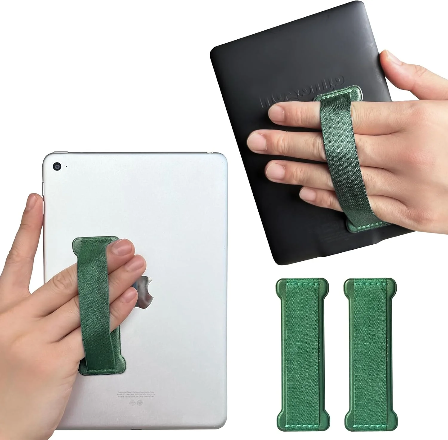 نگهدارنده دستی تبلت و آیپد، بند نگهدارنده دستی تبلت، دسته نگهدارنده جهانی برای آیپد، کیندل، تبلت های مینی و کیف ها (سبز) - 2 عدد
