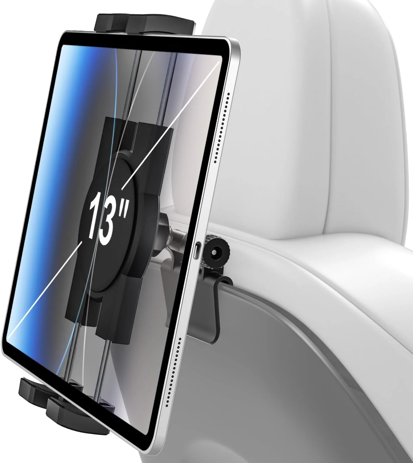 نگهدارنده تبلت پشتی صندلی وولی برای تسلا - مدل های 2024 مدل Y، 3، S، X، پایه تبلت صندلی عقب برای آیپد پرو 12.9، ایر، مینی، آیفون، گلکسی تب، زد فولد، فایر اچ دی، سوییچ، دستگاه های 4.7-13 اینچی