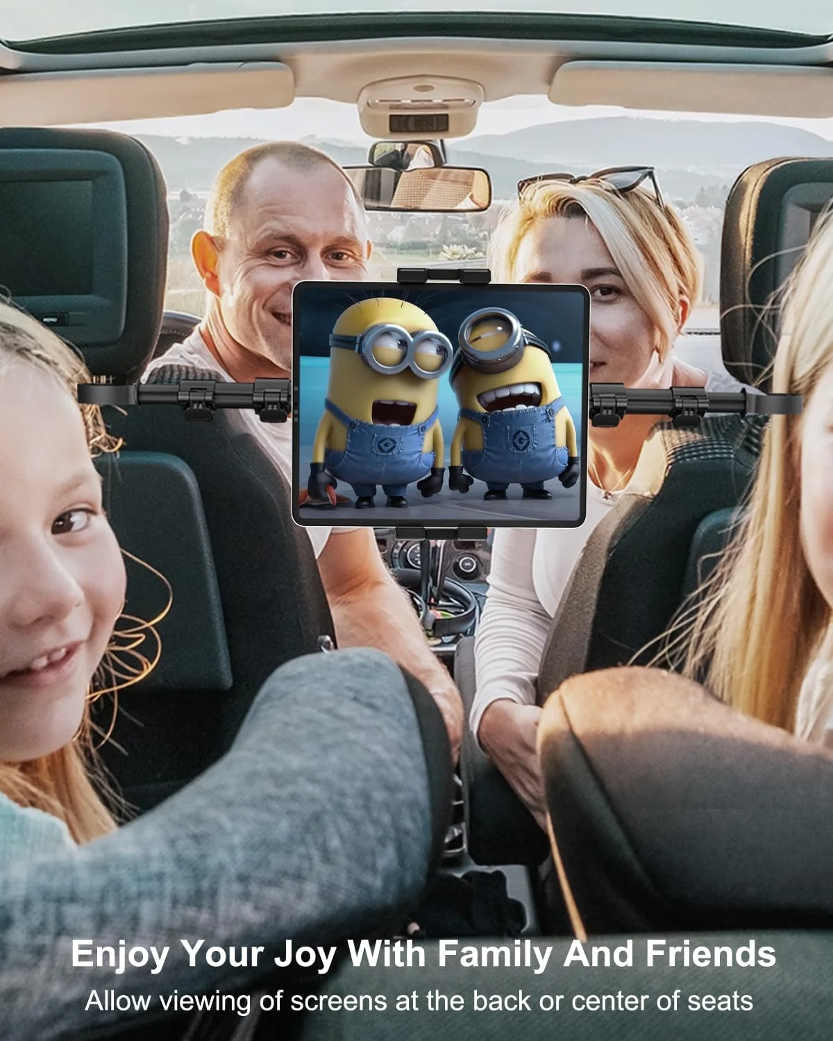 نگهدارنده تبلت صندلی خودرو وولیی برای آیپد - پایه نگهدارنده تبلت پشت صندلی خودرو، لوازم ضروری سفر جاده ای برای کودکان، مناسب برای تبلت های 4.7-13 اینچی آیپد پرو ایر مینی، گلکسی تب، کیندل فایر اچ دی، سوییچ، آیفون