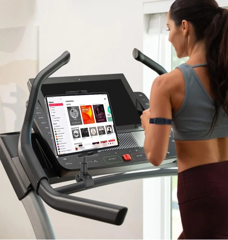 پایه نگهدارنده تبلت دوچرخه ثابت وولیی، پایه نگهدارنده تبلت و گوشی موبایل گردنی قابل تنظیم برای آیپد پرو 9.7 10.5 11، آیپد ایر مینی 5 4 3 2، آیفون 12 پرو مکس 11 XS XR X 8 و تلفن ها و تبلت های 4-11 اینچی