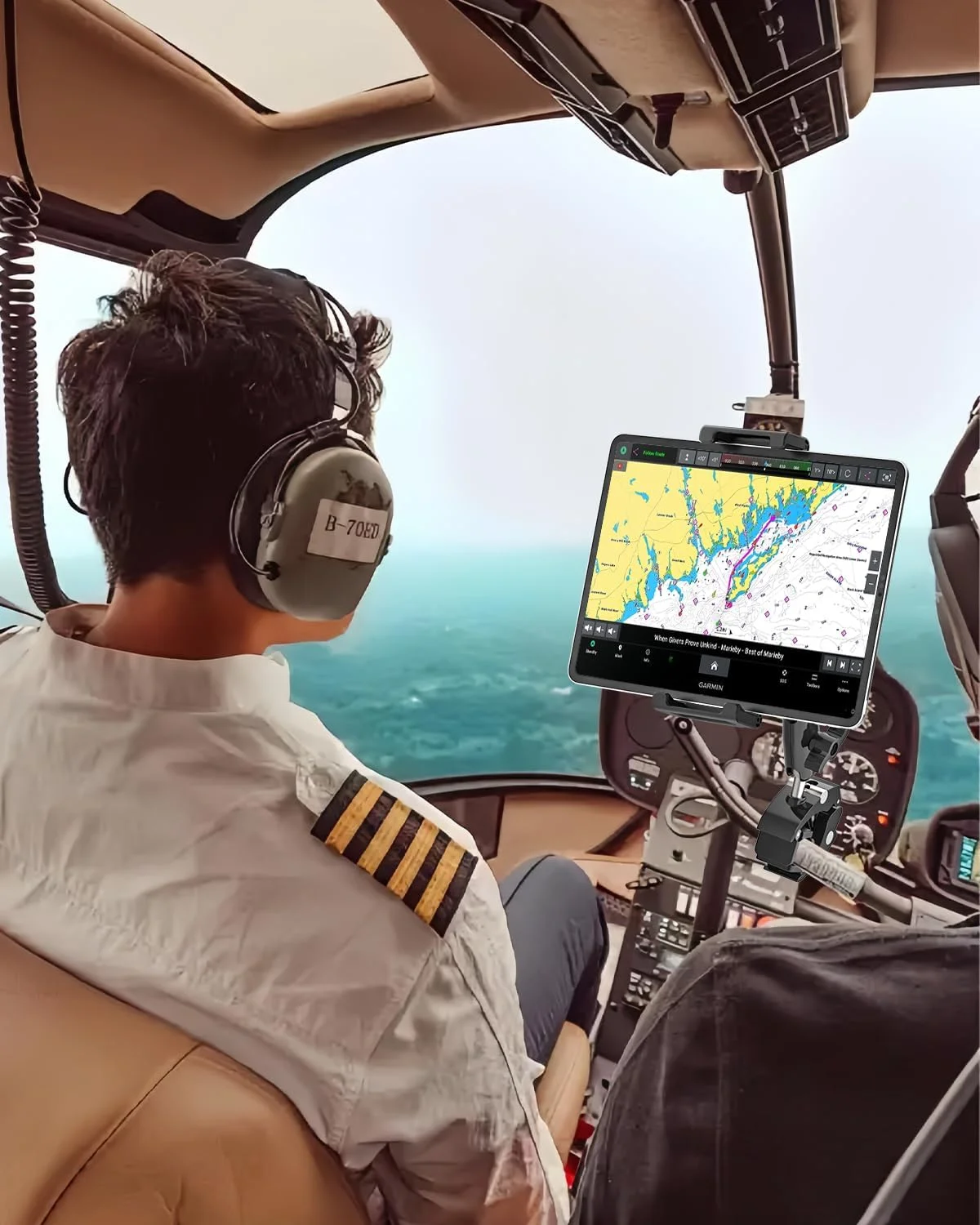 پایه نگهدارنده تبلت woleyi - گیره فلزی بزرگ، مناسب برای تبلت با قاب ضخیم، پایه تبلت هواپیما، استند پرواز هوانوردی برای لوازم جانبی خلبان، مناسب برای آیپد پرو ۱۳ ایر مینی، آیفون، گلکسی، فایر، دستگاه های ۶ تا ۱۵.۶ اینچی