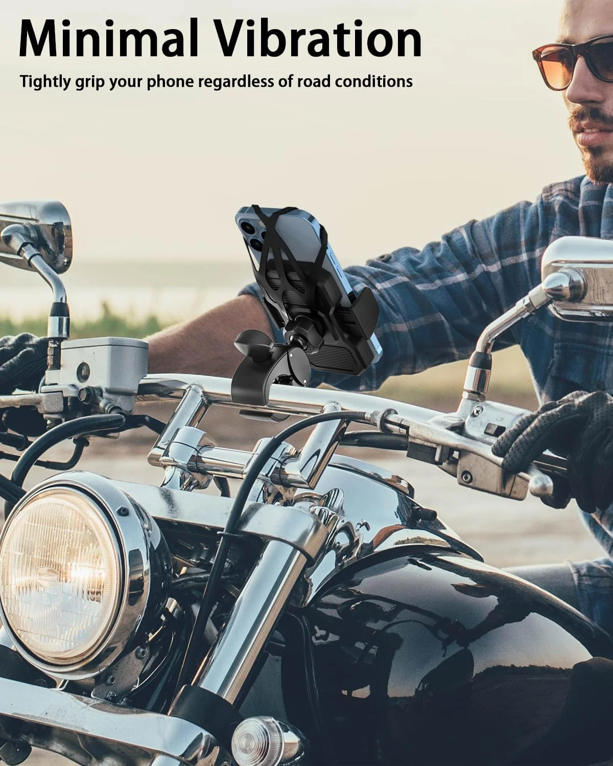 پایه تبلت دوچرخه وولیی، نگهدارنده تبلت موتور سیکلت فرمان فوق العاده پایدار با بازوی فلزی