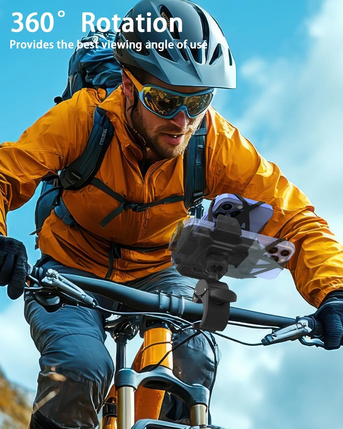 پایه تبلت دوچرخه وولیی، نگهدارنده تبلت موتور سیکلت فرمان فوق العاده پایدار با بازوی فلزی