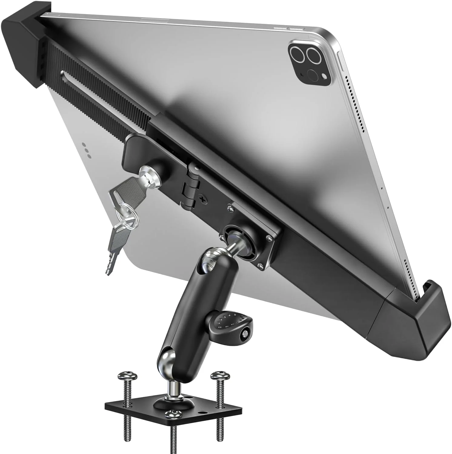 پایه نگهدارنده تبلت ضد سرقت و بسیار مقاوم وولیی، قابل نصب روی داشبورد خودرو/کامیون با قفل و کلید امنیتی، سازگار با آیپد پرو/ایر/مینی، تبلت های گلکسی و سایر تبلت های 7 تا 11 اینچی