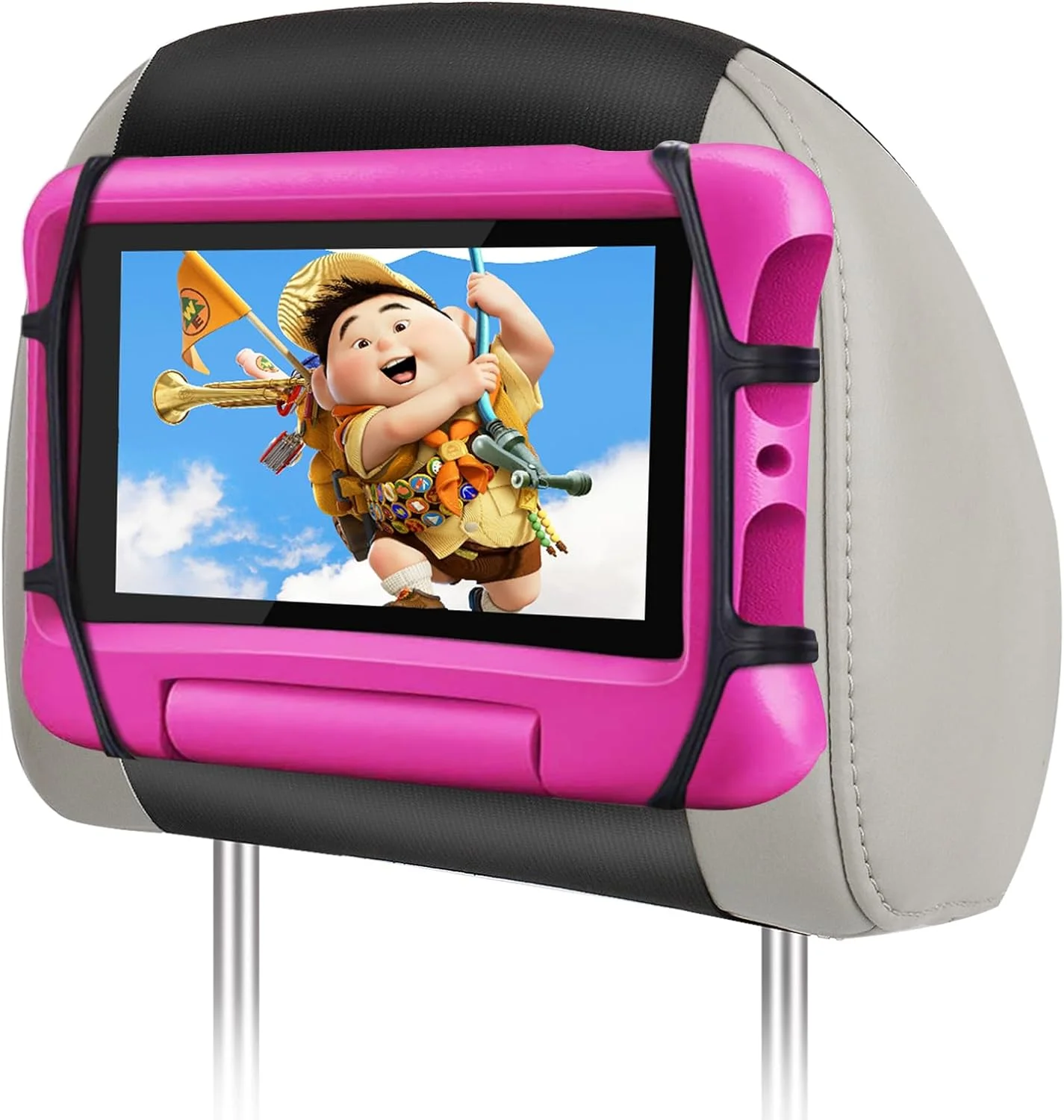 نگهدارنده تبلت صندلی عقب خودرو ونی، پایه تبلت برای پشت صندلی ماشین، نگهدارنده تبلت ماشین برای کودکان با بند ضد لغزش و توری نگهدارنده سیلیکونی / مناسب برای همه تبلت های 7-10.5 اینچی