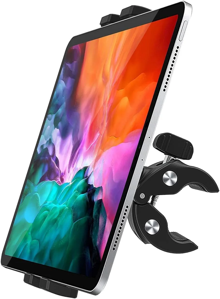 نگهدارنده تبلت دوچرخه ورزشی وولیی، پایه نگهدارنده تبلت و گوشی ضد لغزش برای دسته تردمیل با چرخش 360 درجه برای آیپد پرو ایر مینی، تبلت های سامسونگ گلکسی، آیفون، و سایر گوشی ها و تبلت های 4 تا 11 اینچی