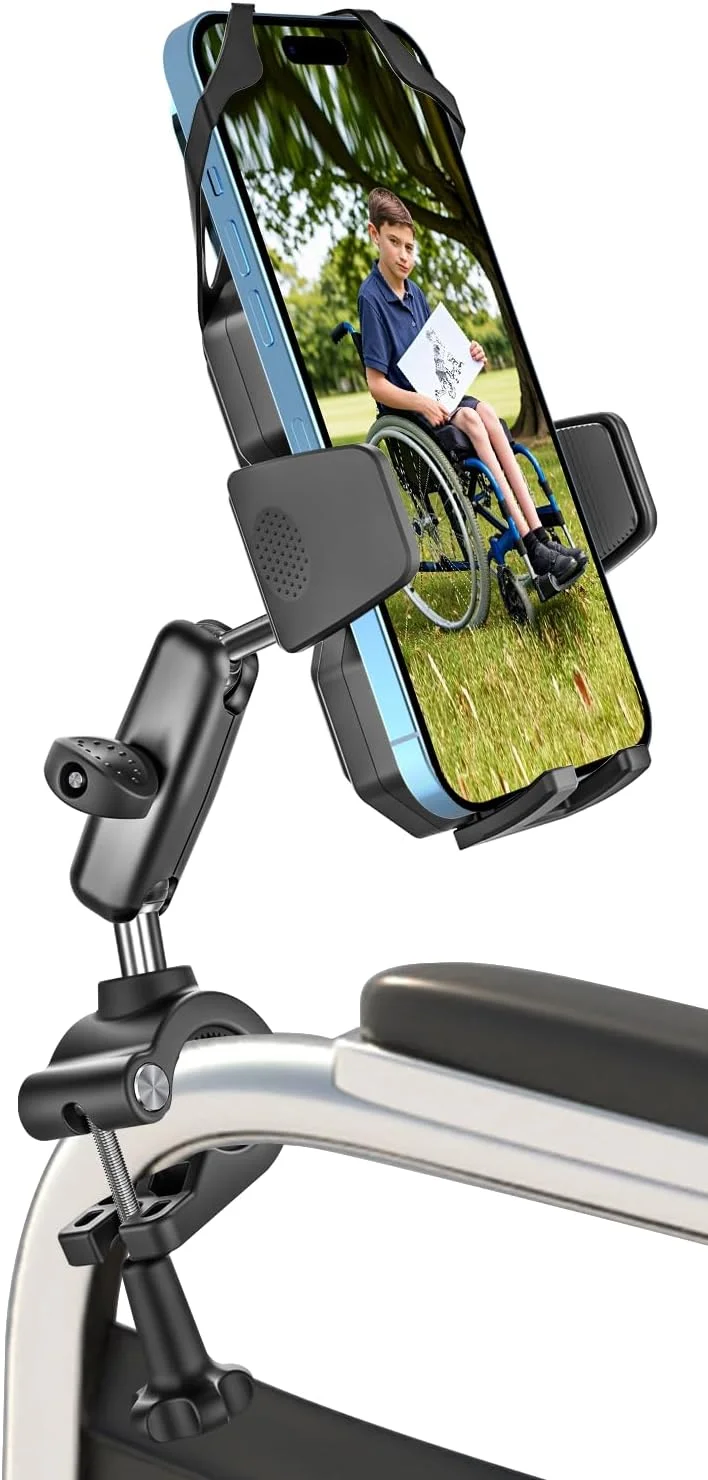 پایه نگهدارنده تبلت و گوشی موتور سیکلت وولیی برای فرمان با قطر 3/4 تا 1 و 1/4 اینچ، محافظت دوگانه