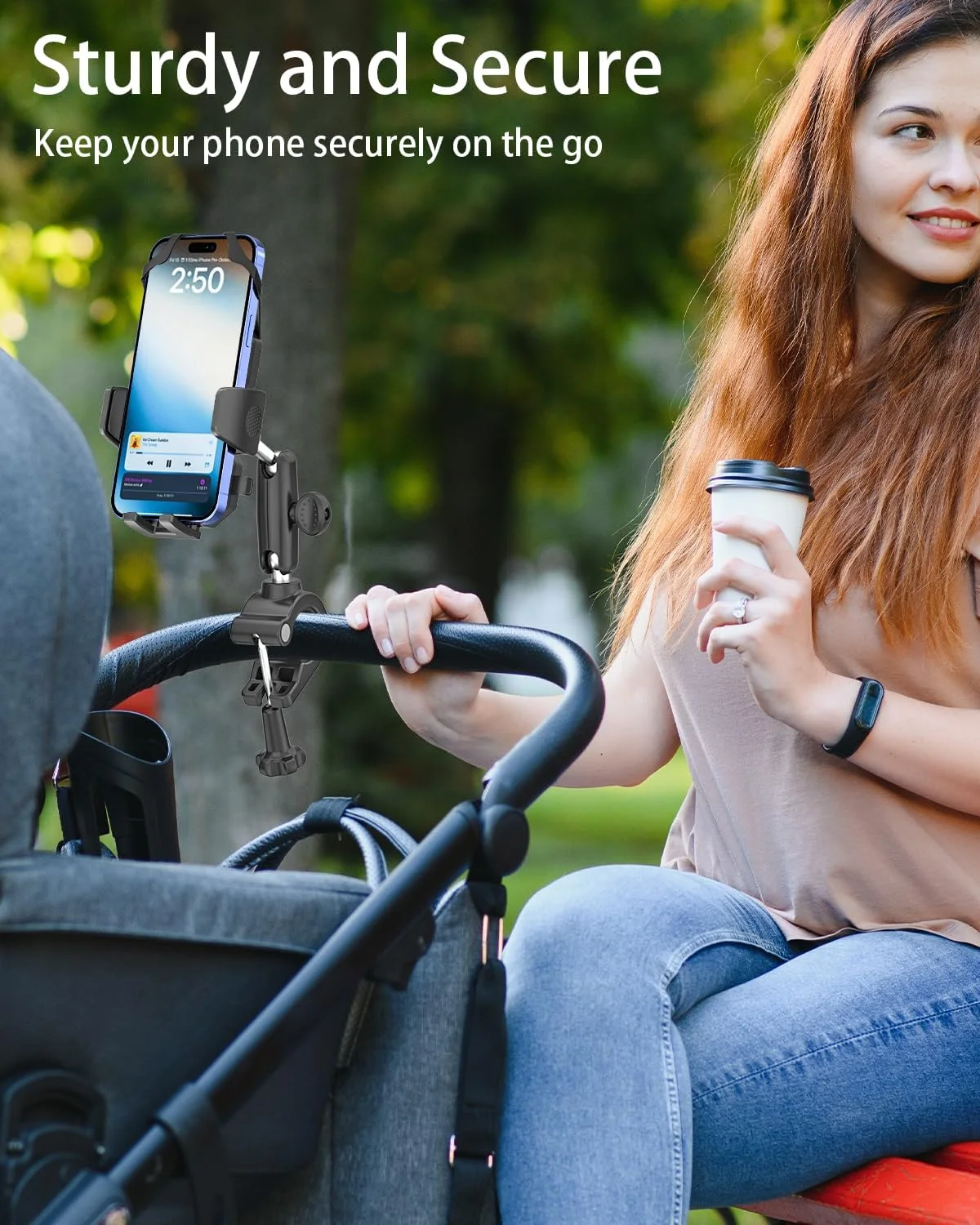 پایه نگهدارنده تبلت و گوشی موتور سیکلت وولیی برای فرمان با قطر 3/4 تا 1 و 1/4 اینچ، محافظت دوگانه