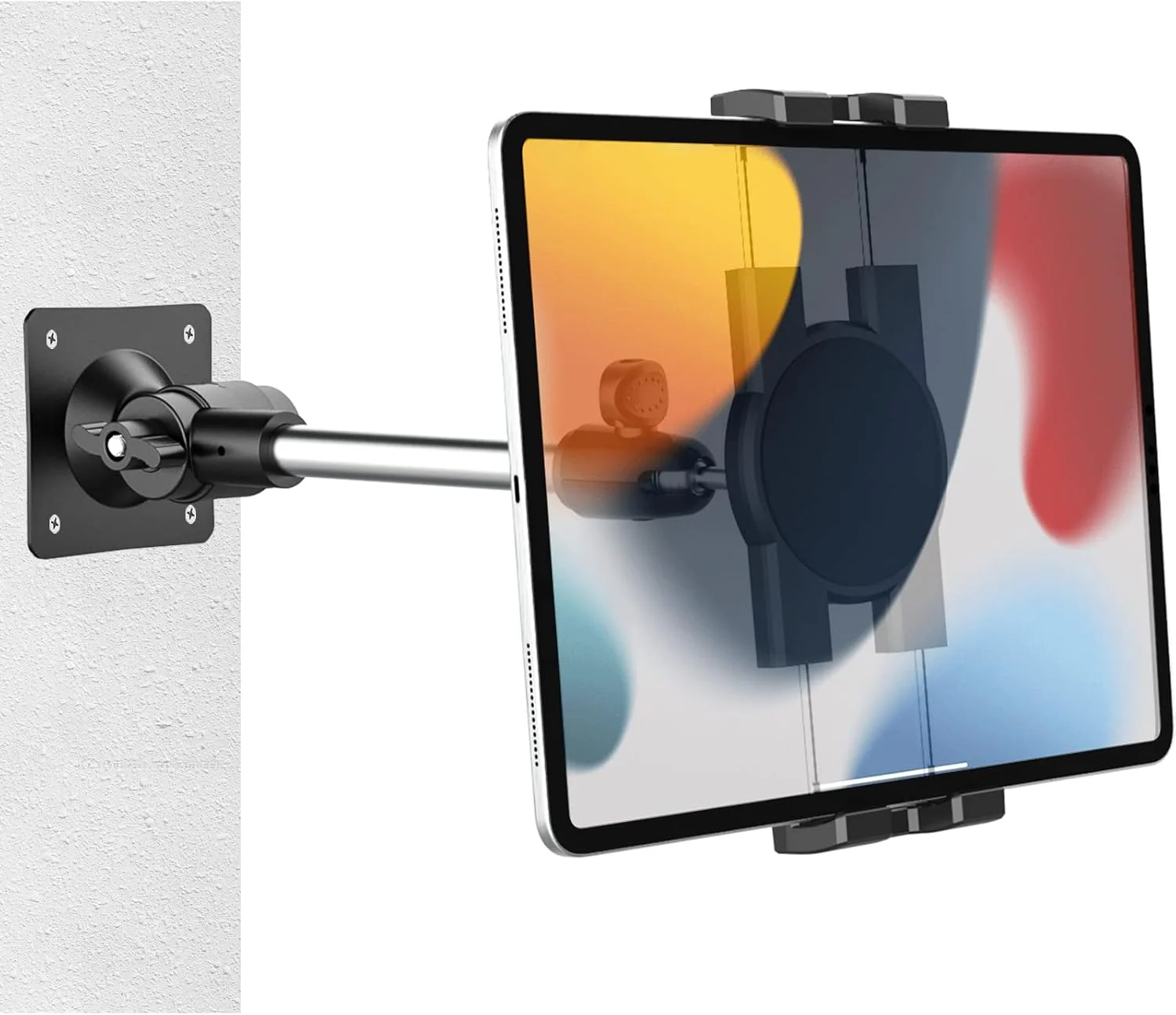 پایه دیواری تبلت قابل تنظیم وولیی، نگهدارنده تبلت دیواری با قابلیت نصب با پیچ برای حمام، اتاق خواب، آشپزخانه، تردمیل، فروشگاه خرده فروشی [پایدار و انعطاف پذیر] برای آیپد پرو ایر مینی، گلکسی، فایر، آیفون، 4-12.9 اینچ
