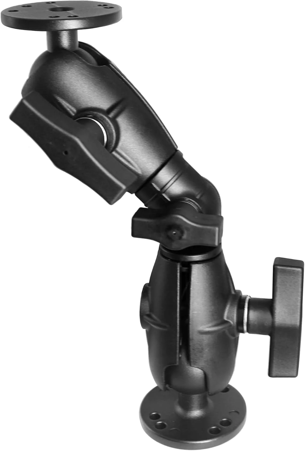 پایه توپی دوبل 1.5 اینچی با دو صفحه گرد AMPS، پایه تبلت، پایه ماهی یاب، بازوی جغجغه ای گردان با اندازه 1.5 اینچ / 38 میلی متر / C، سازگار با RAM، Arkon، iBolt و غیره