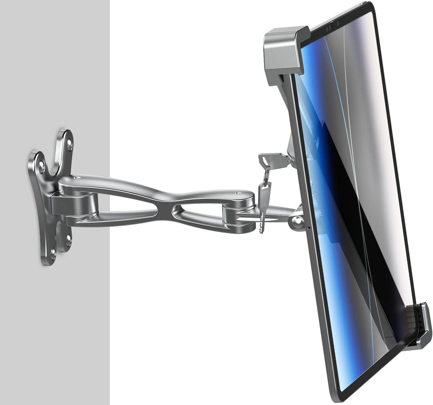 پایه دیواری تبلت ضد سرقت وولیی برای تبلت‌های 7 تا 11 اینچی، پایه نگهدارنده تبلت چرخشی 360 درجه با قفل و کلید امنیتی، سازگار با آیپد پرو 9.7/10.5/11، ایر، مینی، گلکسی تب