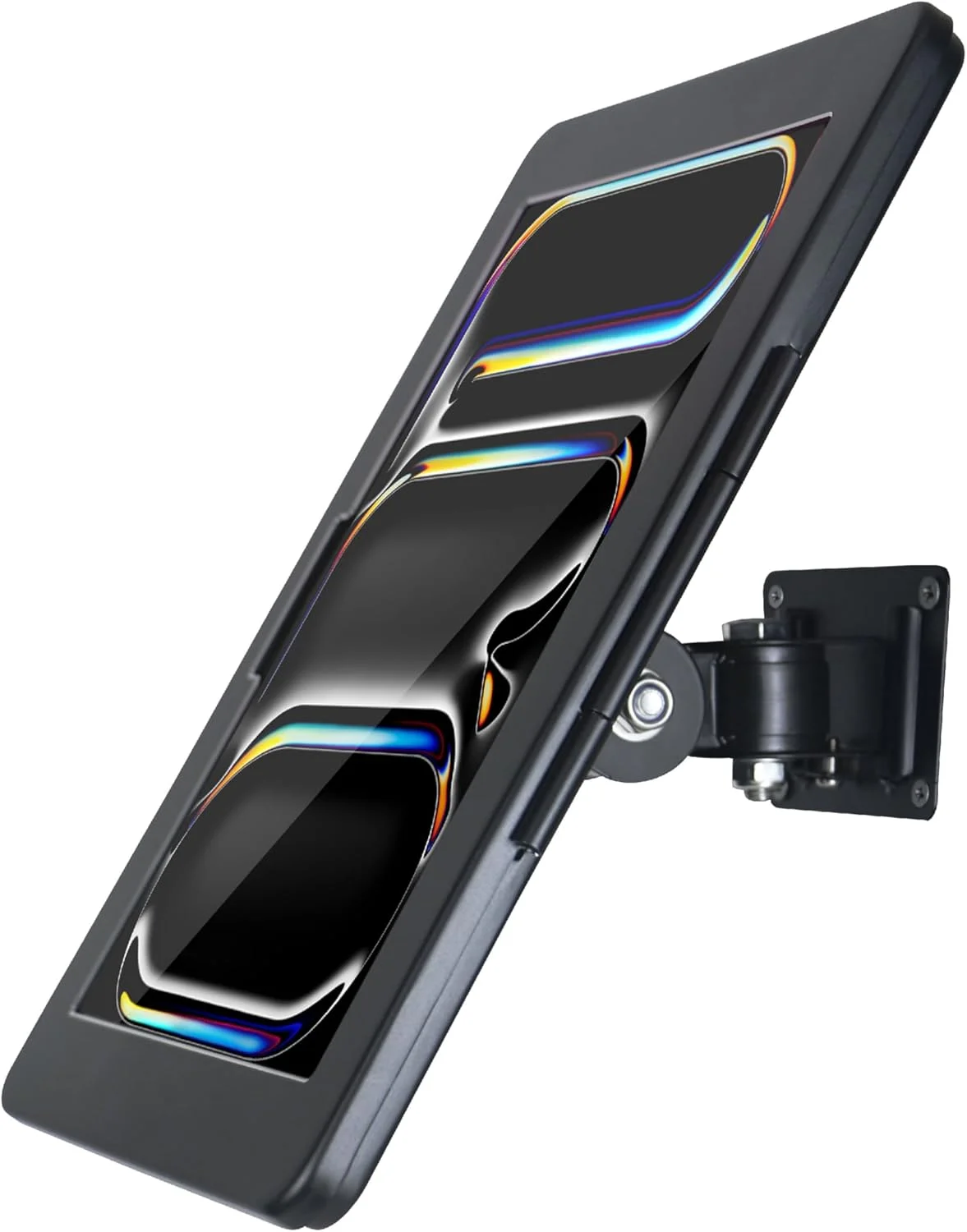 پایه دیواری برای آیپد پرو ۱۱ اینچی (M4) ۲۰۲۴، به جز سایر آیپد های ۱۱ اینچی، با قفل و کلید، طراحی چند زاویه ای، فلزی، (مشکی)