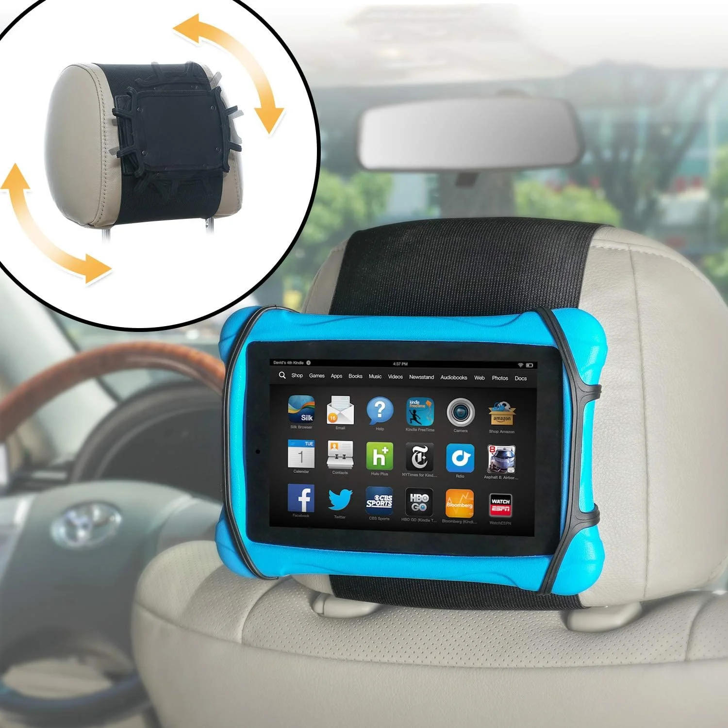 نگهدارنده تبلت برای پشت سری خودرو با قابلیت چرخش، مناسب برای تبلت های 7 تا 10 اینچی