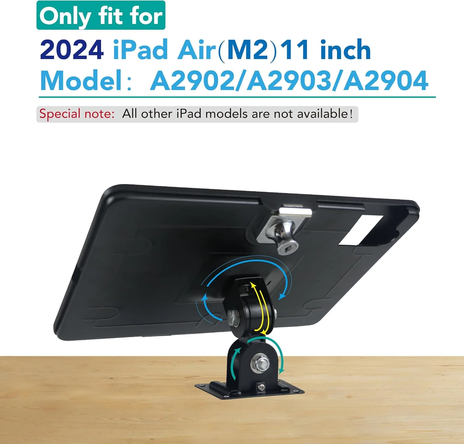 براکت دیواری برای آیپد ایر ۱۱ اینچی M3 2025 و M2 2024 (نسل هفتم/ششم آیپد ایر)، به جز سایر ۱۱ اینچی ها، با قفل و کلید، طراحی چند زاویه ای، فلزی (مشکی) براکت دیواری برای آیپد ایر ۱۱ اینچی M3 2025 و M2 2024 (نسل هفتم/ششم آیپد ایر)، به جز سایر ۱۱ اینچی ها، با قفل و کلید، طراحی چند زاویه ای، فلزی (مشکی)