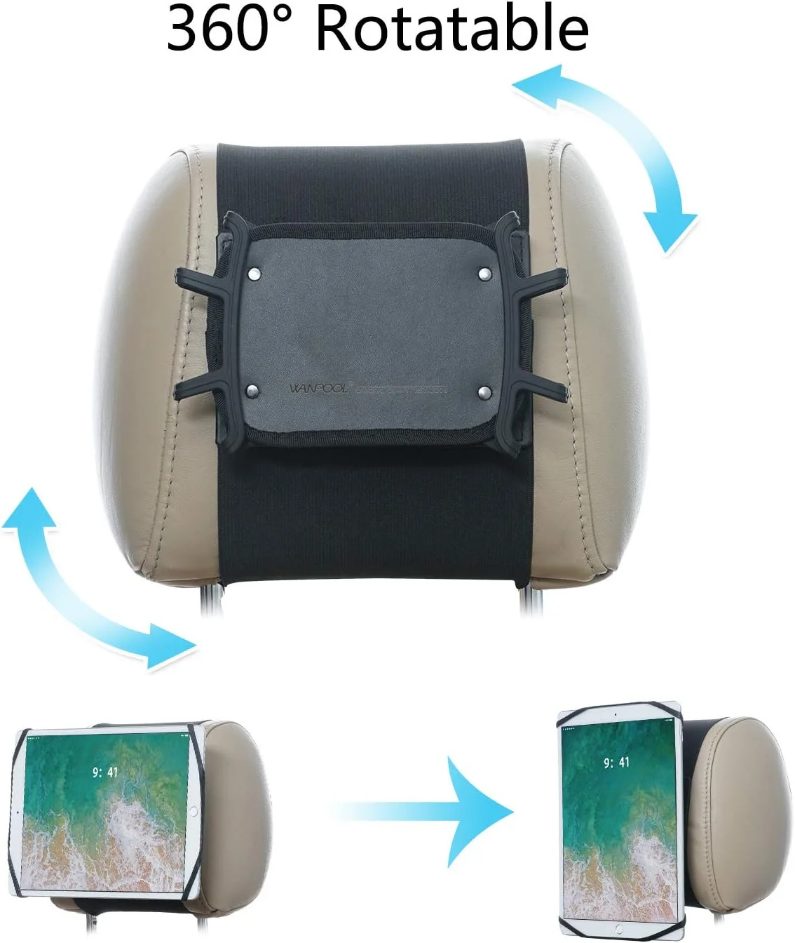 نگهدارنده تبلت برای پشت سری خودرو با قابلیت چرخش، مناسب برای تبلت های 7 تا 10 اینچی