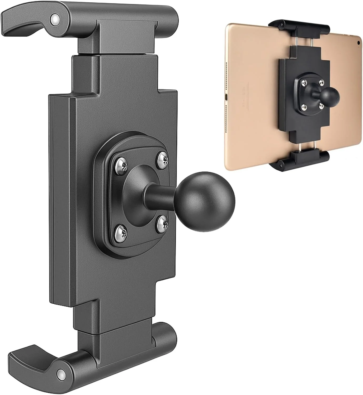 نگهدارنده تبلت توپی 1 اینچی – پایه تبلت نصب شده با پیچ سازگار با سیستم اندازه B، نگهدارنده قابل تنظیم آیپد برای تبلت های 7-12.9 اینچی، داشبورد ماشین کامیون قایق