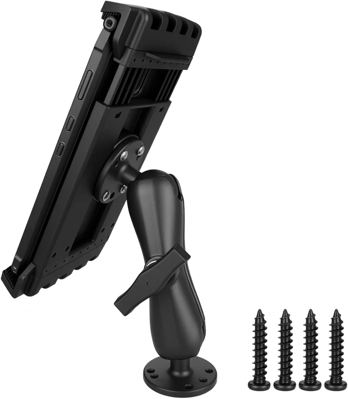 پایه تبلت آلومینیومی سنگین برای کامیون، پایه توپی 1.5 اینچی سازگار با تبلت‌های گلکسی تب اکتیو پرو/آیپد، پایه آیپد برای خودرو، قایق، داشبورد