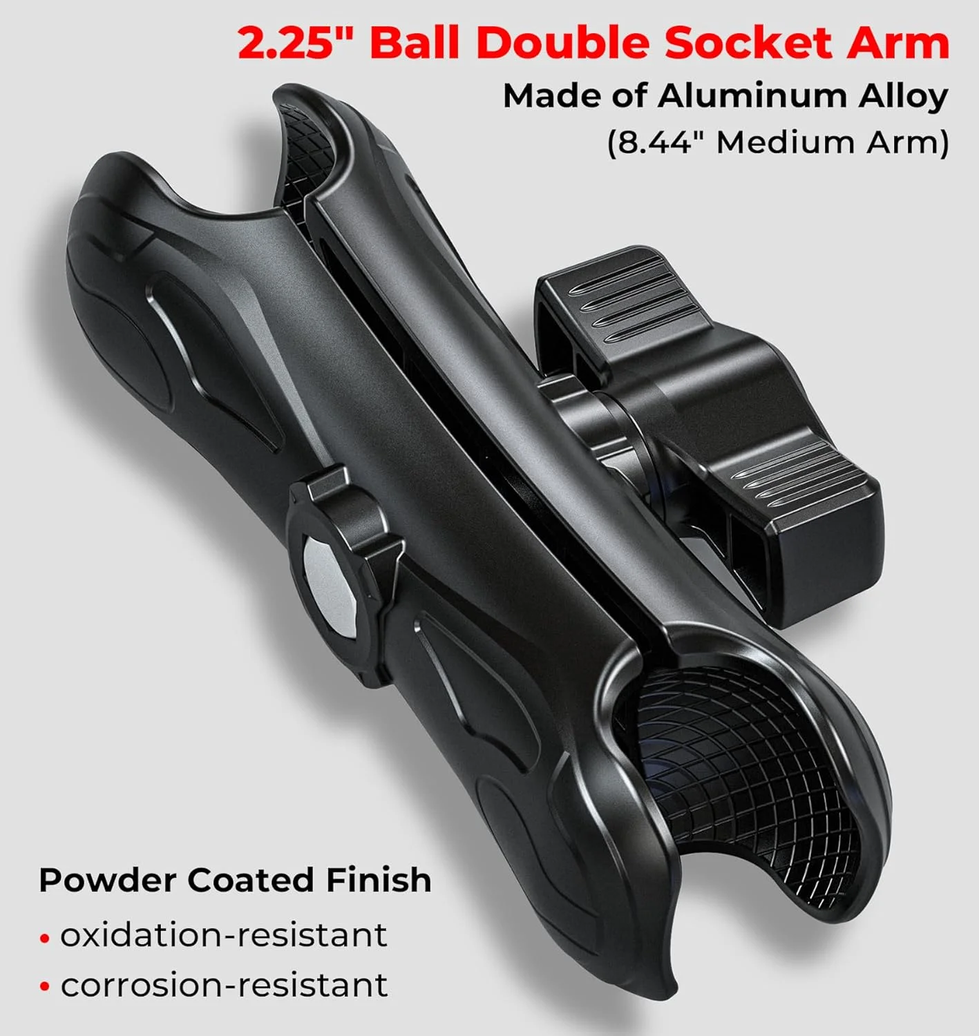 بازوی دو سوکتی 21.44 سانتی‌متری آلیاژ آلومینیوم، بازوی متوسط سازگار با قطعات توپی 5.7 سانتی‌متری سایز D