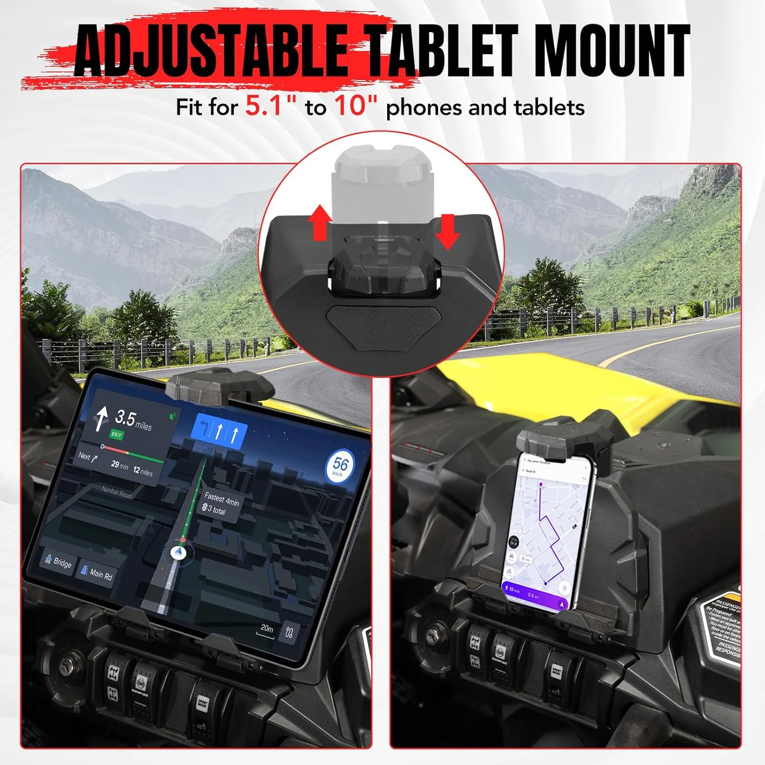 کیت نگهدارنده دستگاه الکترونیکی A & UTV PRO برای Can Am Commander 1000R / 700 XT DPS/Max مدل های 2021-2025، پایه تبلت و تلفن برای لوازم جانبی جعبه ذخیره سازی Can am Maverick Sport Trail مدل های 2019-2025، جایگزین #715005212 کیت نگهدارنده دستگاه الکترونیکی A & UTV PRO برای Can Am Commander 1000R / 700 XT DPS/Max مدل های 2021-2025، پایه تبلت و تلفن برای لوازم جانبی جعبه ذخیره سازی Can am Maverick Sport Trail مدل های 2019-2025، جایگزین #715005212