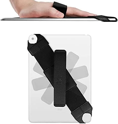 نگهدارنده بند دستی تبلت یونیورسال Fintie، دسته چرمی PU با قابلیت چرخش 360 درجه با کمربند الاستیک، ایمن و قابل حمل برای تبلت های 7-8 اینچی آیپد مینی/سامسونگ گلکسی تب/اندروید/ویندوز
