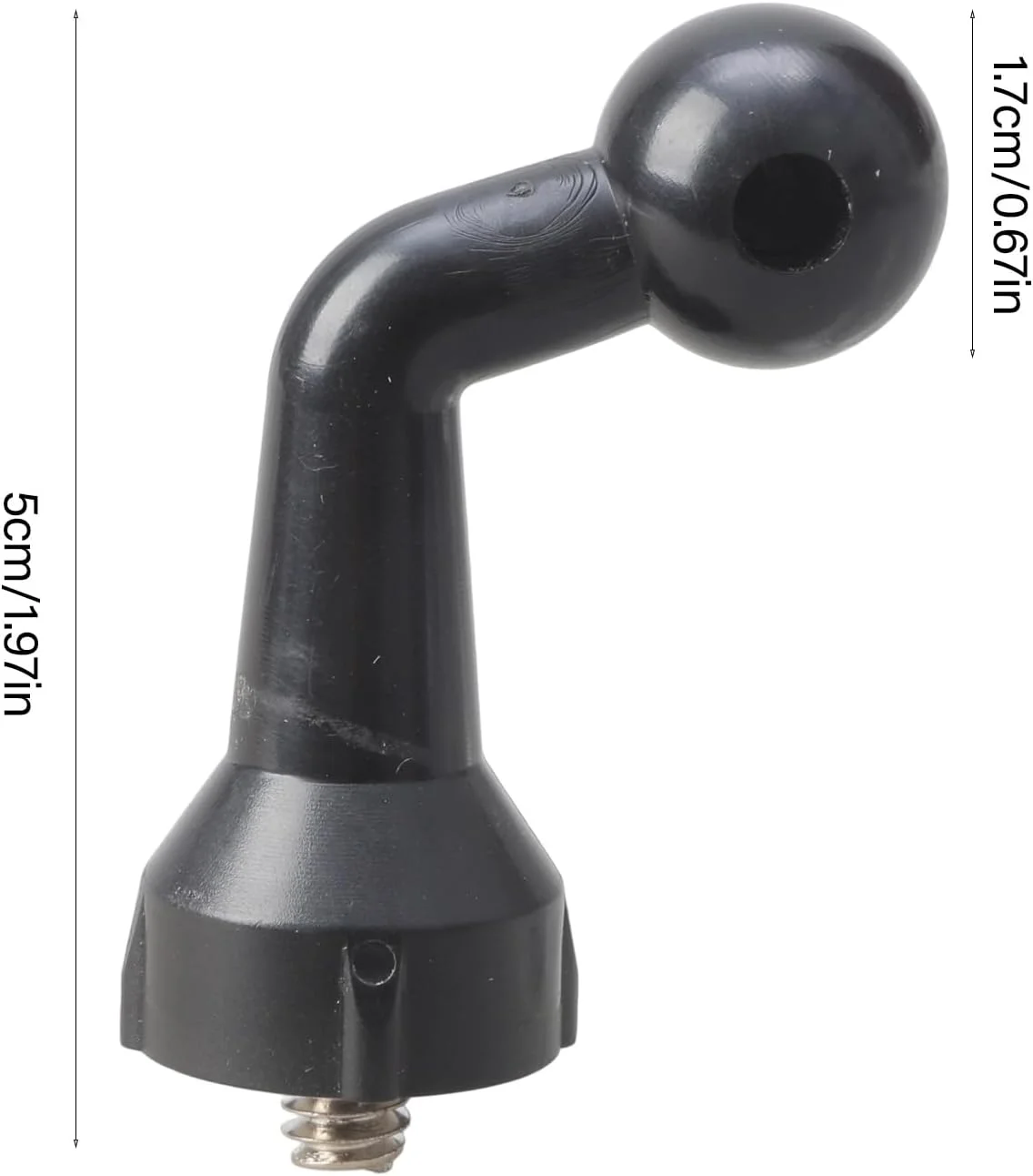 آداپتور زانویی توپی 17 میلیمتری یونیورسال با پیچ نری 1/4 برای اتصال گوشی هوشمند، تبلت، پایه خودرو، و لوازم جانبی عکاسی آداپتور زانویی توپی 17 میلیمتری یونیورسال با پیچ نری 1/4 برای اتصال گوشی هوشمند، تبلت، پایه خودرو، و لوازم جانبی عکاسی