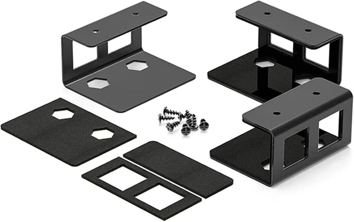 نگهدارنده لپتاپ زیر میزی با پیچ و پد ضد لغزش، براکت قفسه زیر میزی برای کیبورد و سایر دستگاهها، پایه فلزی نگهدارنده لپتاپ زیر میزی با پیچ و پد ضد لغزش، براکت قفسه زیر میزی برای کیبورد و سایر دستگاهها، پایه فلزی
