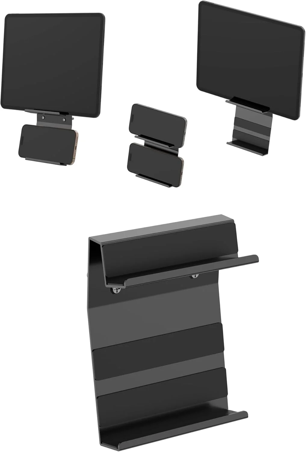 پایه دیواری برای آیپد/آیفون/تبلت، نگهدارنده دیواری تلفن همراه سازگار با کیندل/کتابخوان الکترونیکی/سامسونگ/هوآوی/شیائومی، پایه دیواری فلزی تبلت و تلفن ثابت شده با پیچ (مشکی) پایه دیواری برای آیپد/آیفون/تبلت، نگهدارنده دیواری تلفن همراه سازگار با کیندل/کتابخوان الکترونیکی/سامسونگ/هوآوی/شیائومی، پایه دیواری فلزی تبلت و تلفن ثابت شده با پیچ (مشکی)