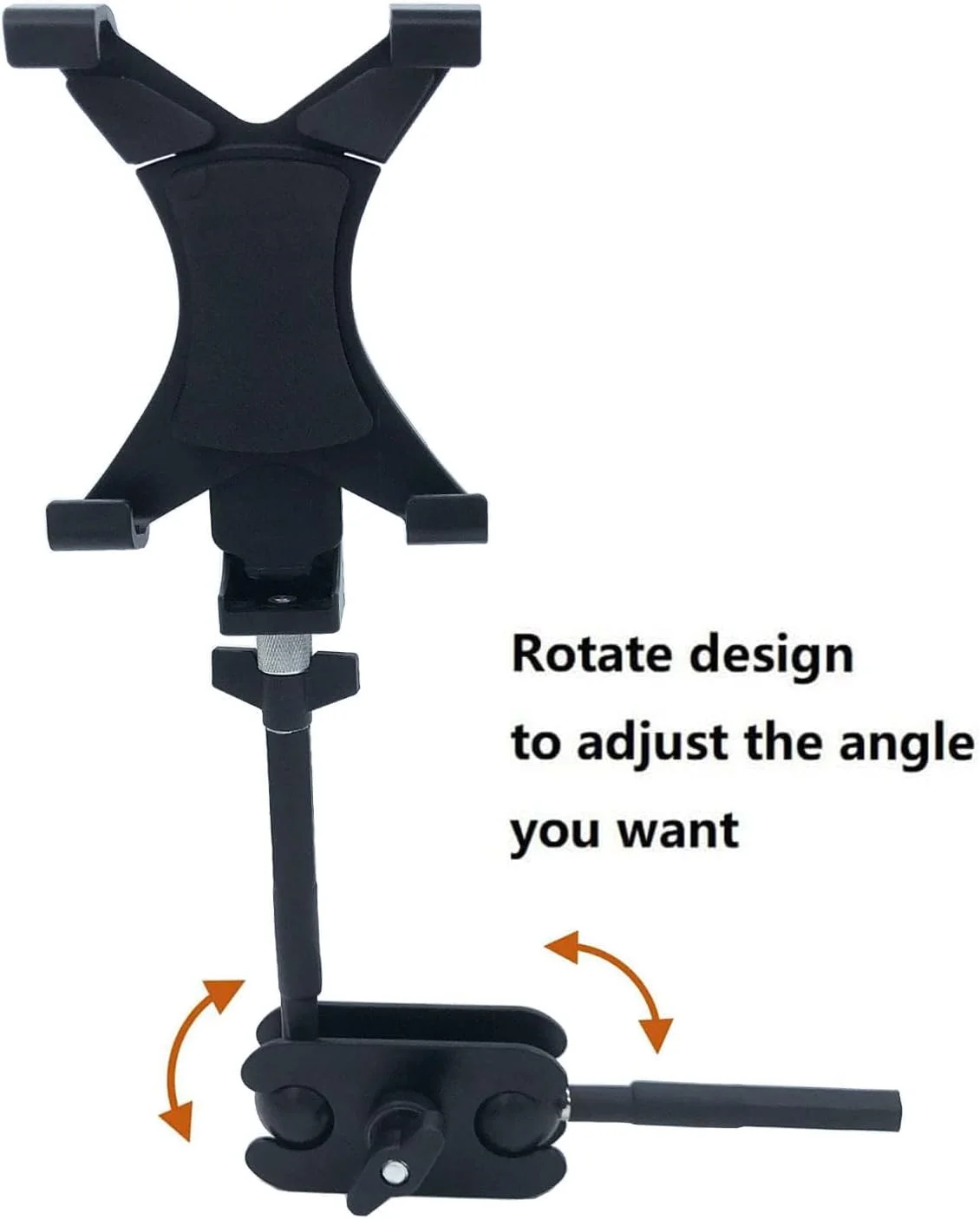 نگهدارنده تبلت برای درام، میله توپی چرخان جهانی با نگهدارنده تبلت 8 تا 11 اینچی برای بازوی نصب کوبه ای رزوه دار 5/16 اینچی