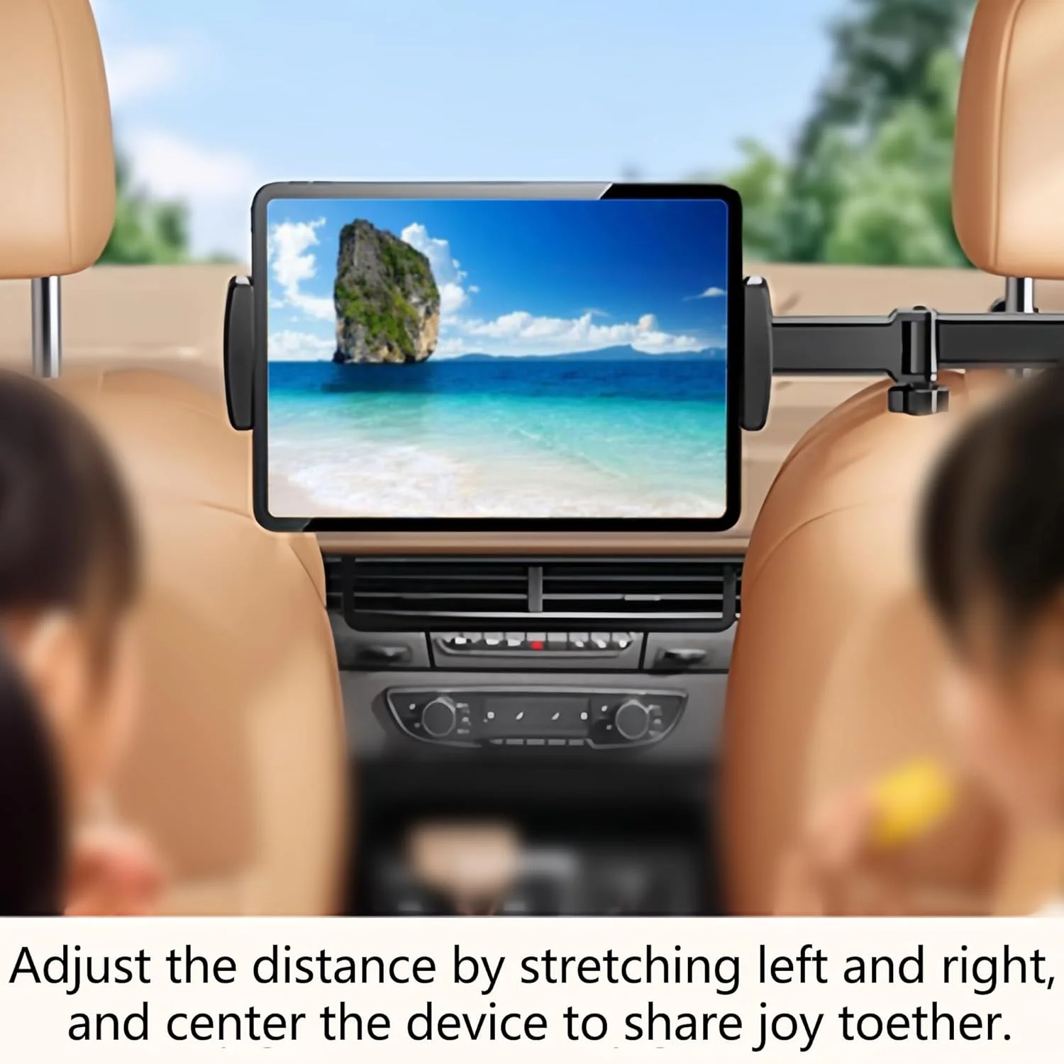 نگهدارنده تبلت و گوشی هوشمند برای پشت سری خودرو - چرخش 360 درجه، قابل تنظیم، مناسب برای مسافرت های جاده ای (بازوی تکی قابل افزایش)