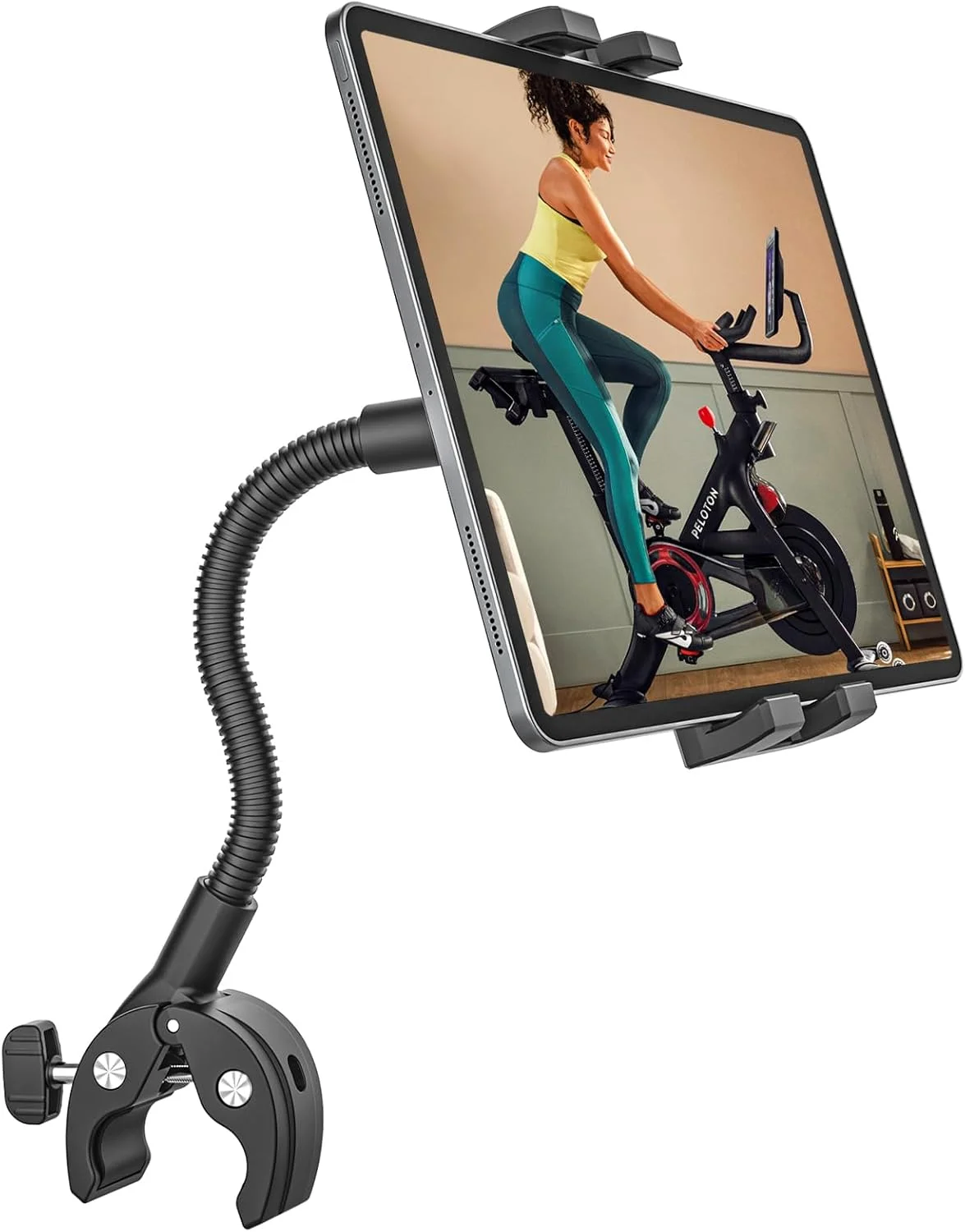 نگهدارنده تبلت تردمیل، پایه تبلت گردنی برای دوچرخه، گیره آیپد فرمان برای دوچرخه ثابت، ویلچر، کالسکه، دوچرخه باشگاه، سازگار با آیپد پرو، تبلت های گلکسی، آیفون، دستگاه های 4.7-13 اینچی نگهدارنده تبلت تردمیل، پایه تبلت گردنی برای دوچرخه، گیره آیپد فرمان برای دوچرخه ثابت، ویلچر، کالسکه، دوچرخه باشگاه، سازگار با آیپد پرو، تبلت های گلکسی، آیفون، دستگاه های 4.7-13 اینچی