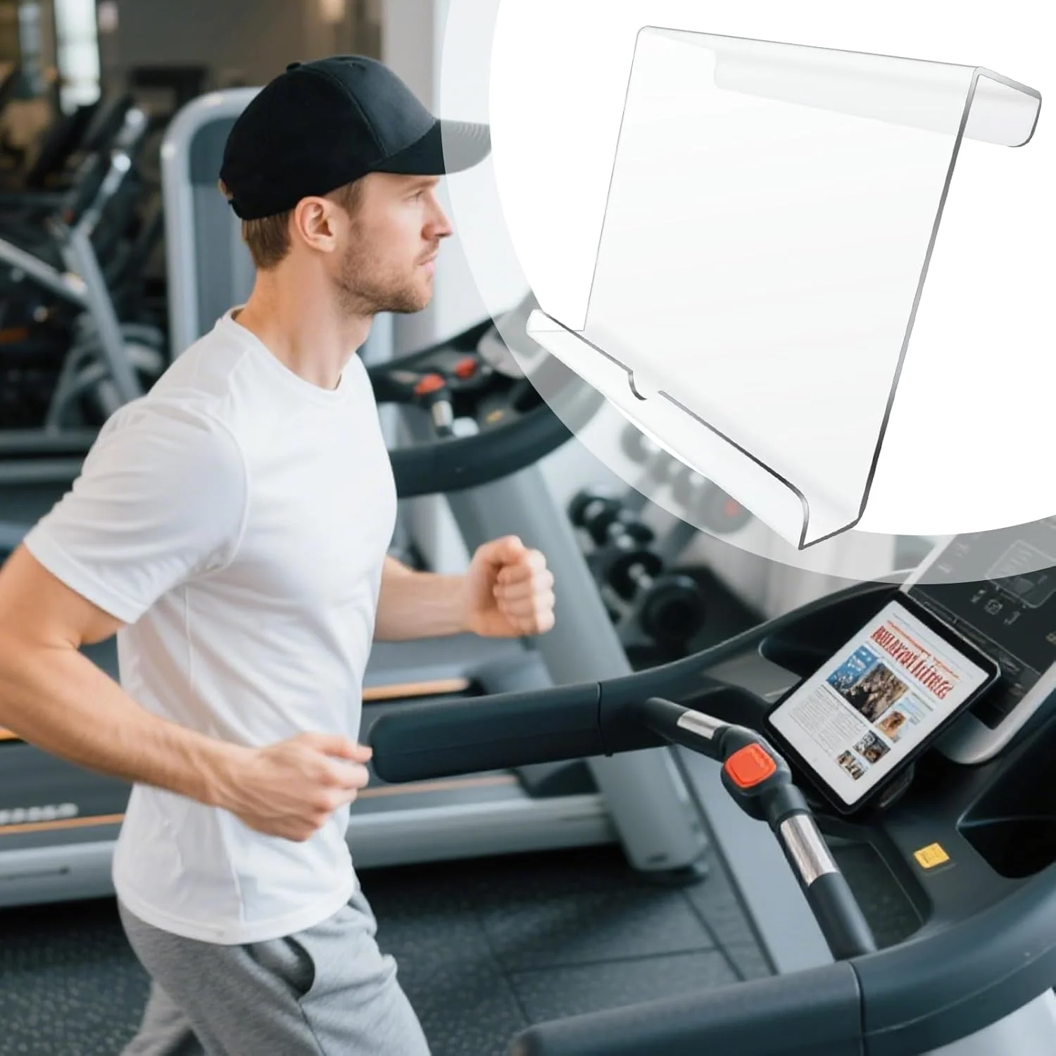 نگهدارنده کتاب برای تردمیل، نگهدارنده تبلت اکریلیک - پایه قابل تنظیم برای میز کار، دوچرخه باشگاه، مطالعه و دستگاه های ورزشی ثابت نگهدارنده کتاب برای تردمیل، نگهدارنده تبلت اکریلیک - پایه قابل تنظیم برای میز کار، دوچرخه باشگاه، مطالعه و دستگاه های ورزشی ثابت