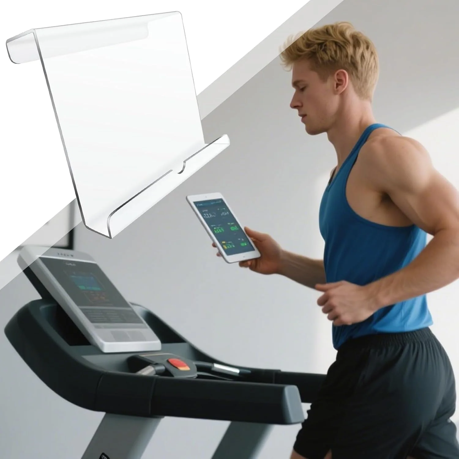 نگهدارنده کتاب برای تردمیل، نگهدارنده تبلت اکریلیک - پایه قابل تنظیم برای میز کار، دوچرخه باشگاه، مطالعه و دستگاه های ورزشی ثابت نگهدارنده کتاب برای تردمیل، نگهدارنده تبلت اکریلیک - پایه قابل تنظیم برای میز کار، دوچرخه باشگاه، مطالعه و دستگاه های ورزشی ثابت