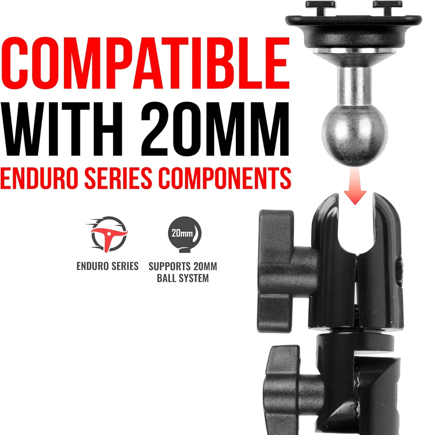 اتصال توپی آلومینیومی 20 میلی‌متری Tackform به Dual-T. سازگار با دستگاه‌های دارای الگوی سوراخ Dual-T سری Enduro