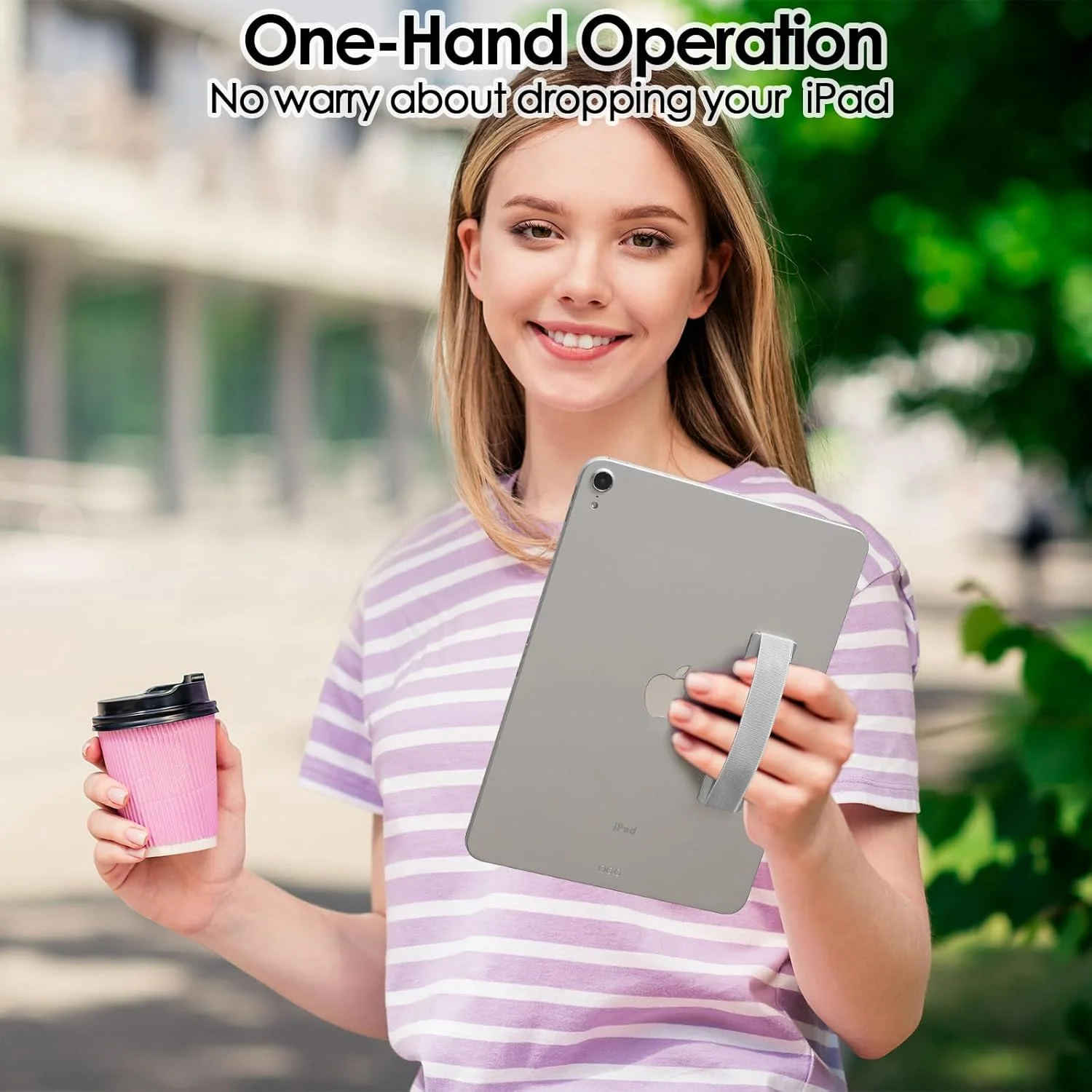 نگهدارنده دستی/انگشتی تبلت TECHGEAR، بند الاستیک چسبی حلقه جهانی برای چسباندن در پشت تبلت ها و قاب ها برای تبلت، آیپد، تب های سامسونگ، لنوو، دستگاه های دستی و موارد دیگر - نقره ای