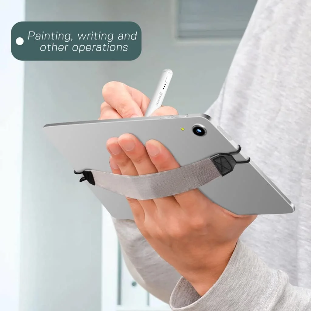 نگهدارنده بند دستی تبلت با دسته و کمربند الاستیک چرمی PU، ایمن و قابل حمل، مناسب بزرگسالان و دانش آموزان