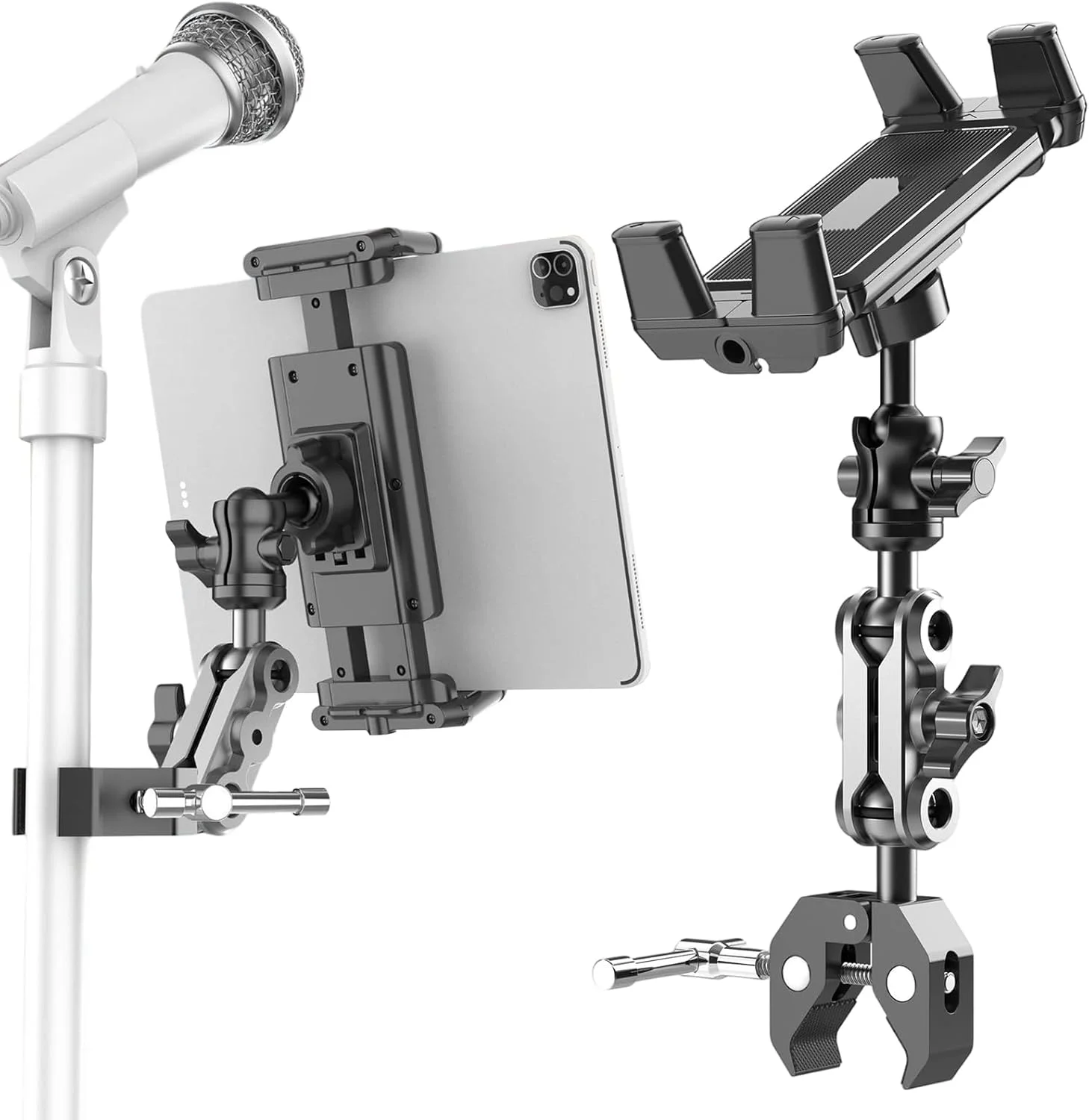 پایه تبلت برای تردمیل - گیره دوچرخه ورزشی - استند قابل تنظیم تلفن برای خواندن اخبار، تماس تصویری، دوچرخه ورزشی باشگاه خانگی، کالسکه