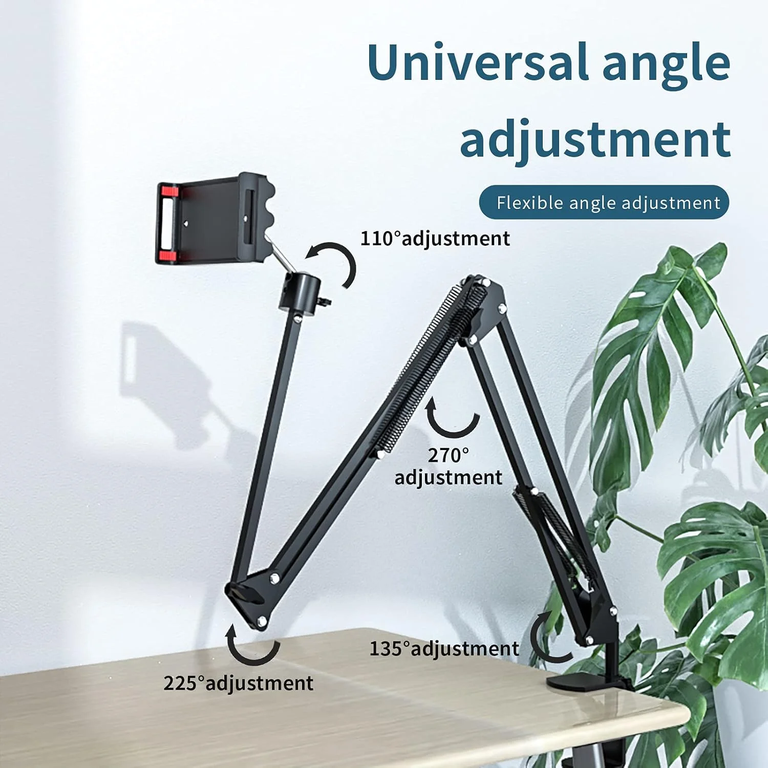 پایه نگهدارنده تبلت و گوشی موبایل، بازوی انعطاف پذیر یونیورسال مناسب برای منزل و محل کار، مدل 2