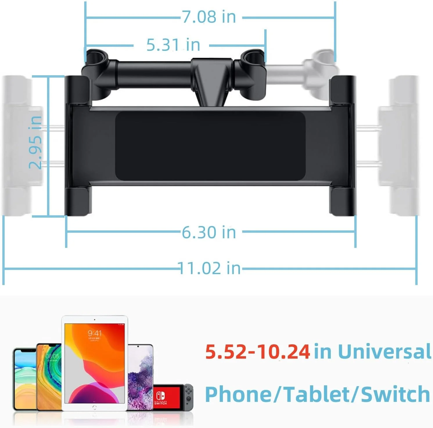 نگهدارنده تبلت برای خودرو، نگهدارنده آیپد با قابلیت تنظیم 360 درجه برای صندلی عقب خودرو، سازگار با دستگاه های 4.7 تا 12.9 اینچی مانند آیفون، آیپد، سوییچ و غیره، لوازم ضروری سفر (مشکی) نگهدارنده تبلت برای خودرو، نگهدارنده آیپد با قابلیت تنظیم 360 درجه برای صندلی عقب خودرو، سازگار با دستگاه های 4.7 تا 12.9 اینچی مانند آیفون، آیپد، سوییچ و غیره، لوازم ضروری سفر (مشکی)