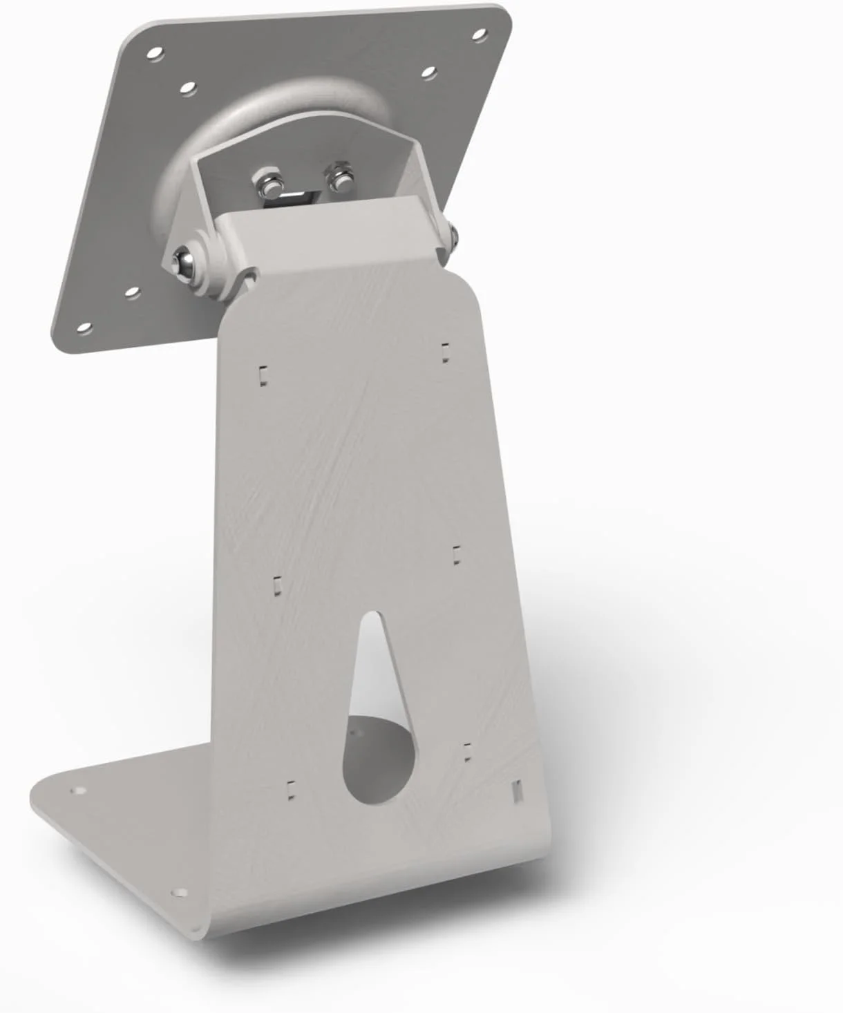 پایه رومیزی فلزی VESA با قابلیت چرخش 360 درجه و 180 درجه به جلو و عقب، پشتیبانی از 75x75mm و 100x100mm (سفید)