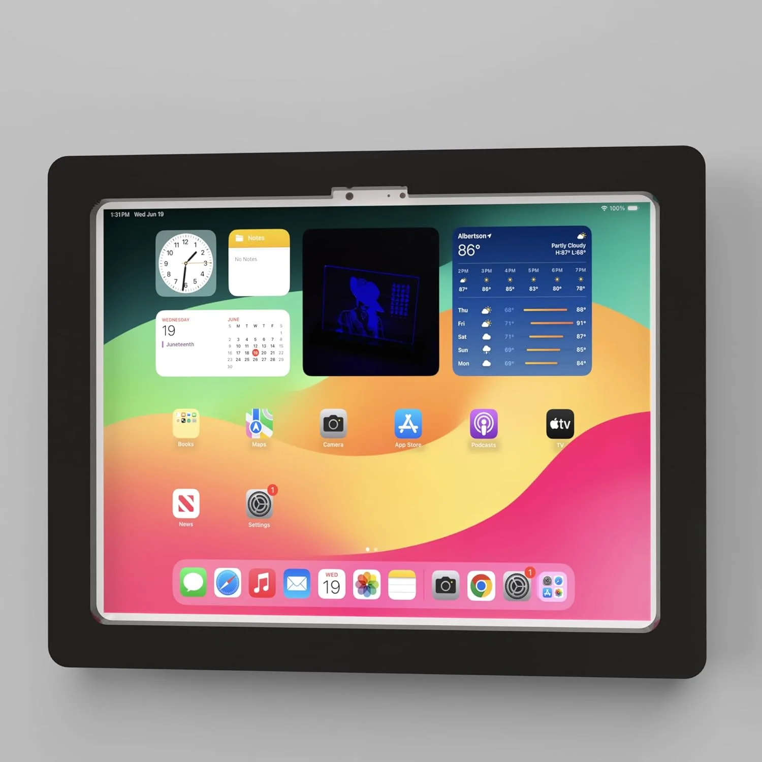 محفظه ضد سرقت اکریلیک VESA تَب‌کِر برای آیپد پرو 11 اینچ 2024 (نسل 5) اپل به همراه کیت نصب دیواری رایگان و کابل USB C با زاویه 90 درجه (آیپد پرو 11 2024، مشکی)