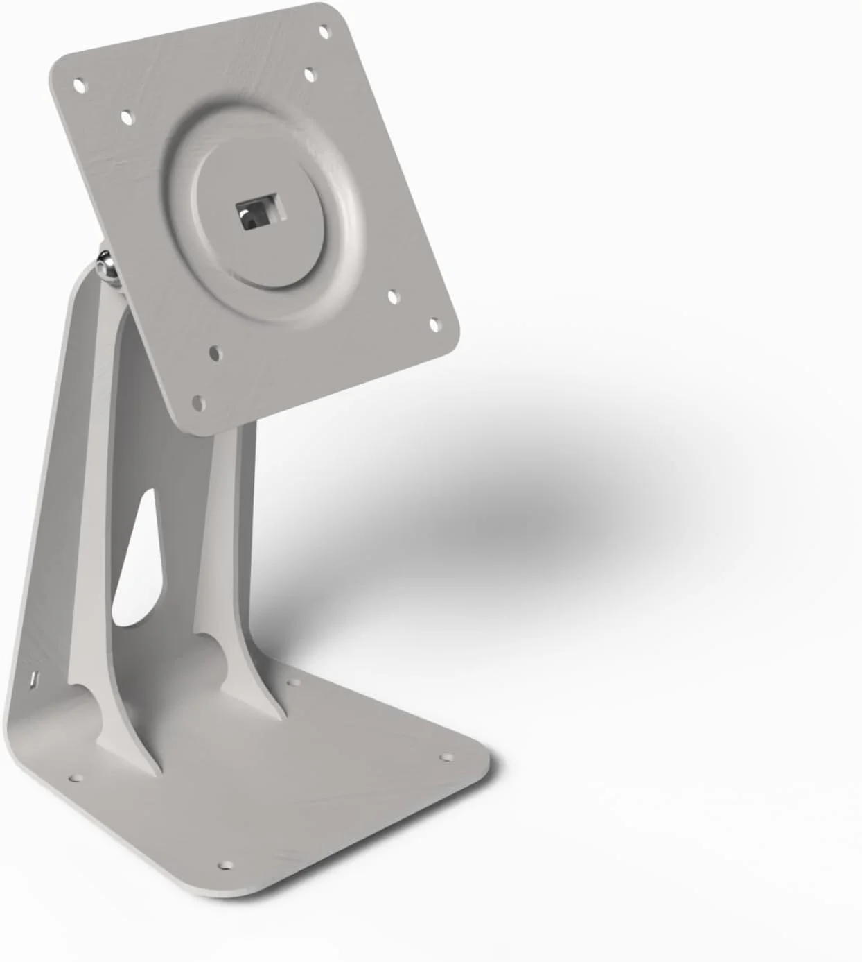 پایه رومیزی فلزی VESA با قابلیت چرخش 360 درجه و 180 درجه به جلو و عقب، پشتیبانی از 75x75mm و 100x100mm (سفید)