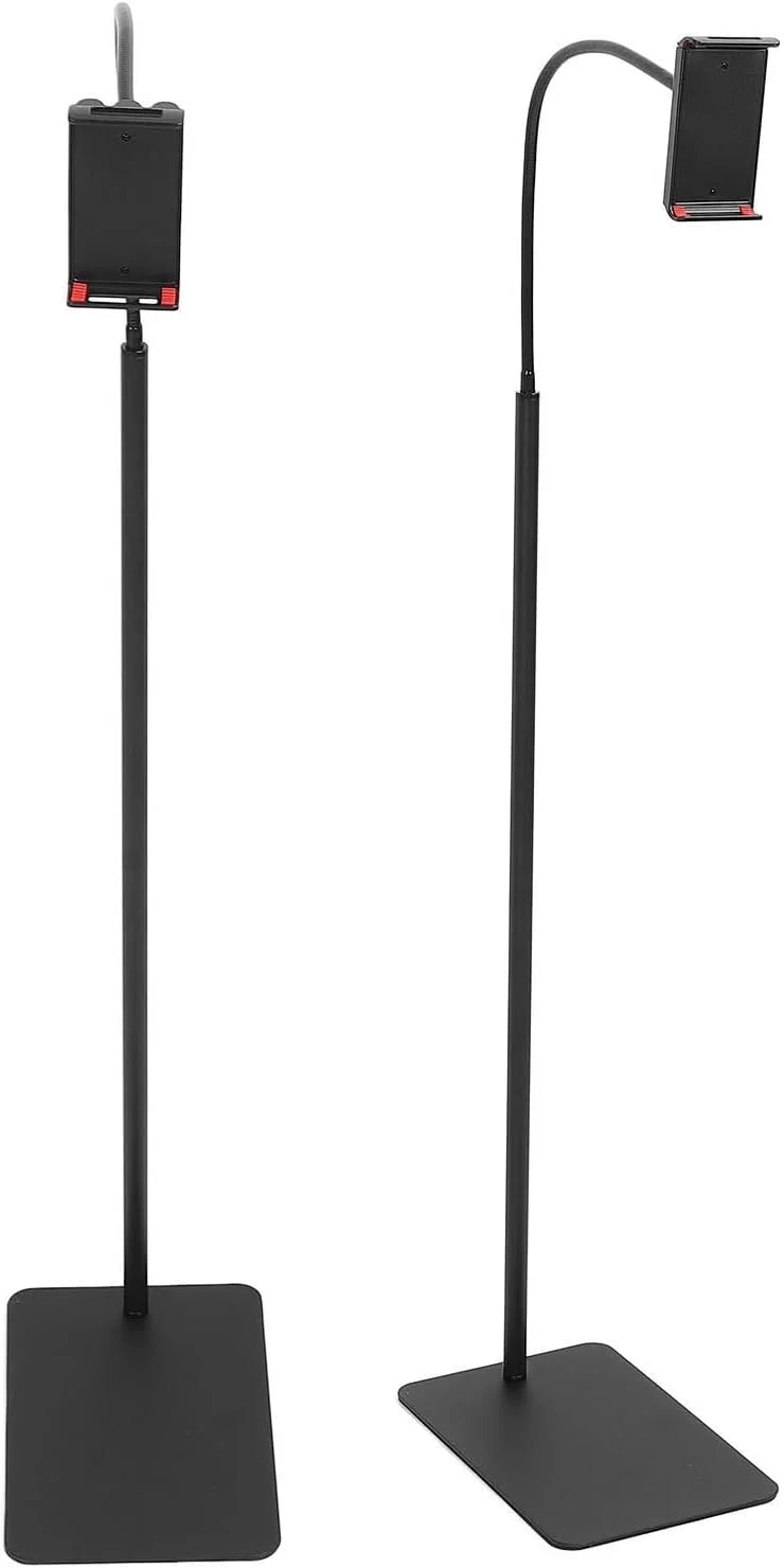 پایه نگهدارنده رومیزی قابل تنظیم برای گوشی و تبلت، پایه آلیاژ آلومینیوم با پایه ضد لغزش، گیره قابل تنظیم، مناسب برای استریم