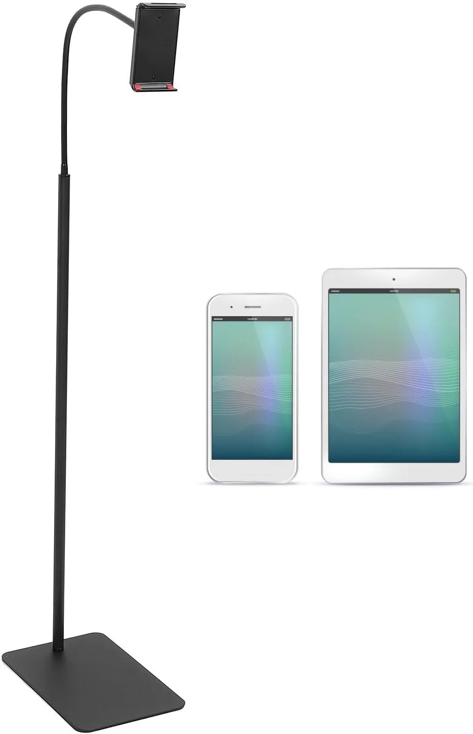 پایه نگهدارنده رومیزی قابل تنظیم برای گوشی و تبلت، پایه آلیاژ آلومینیوم با پایه ضد لغزش، گیره قابل تنظیم، مناسب برای استریم